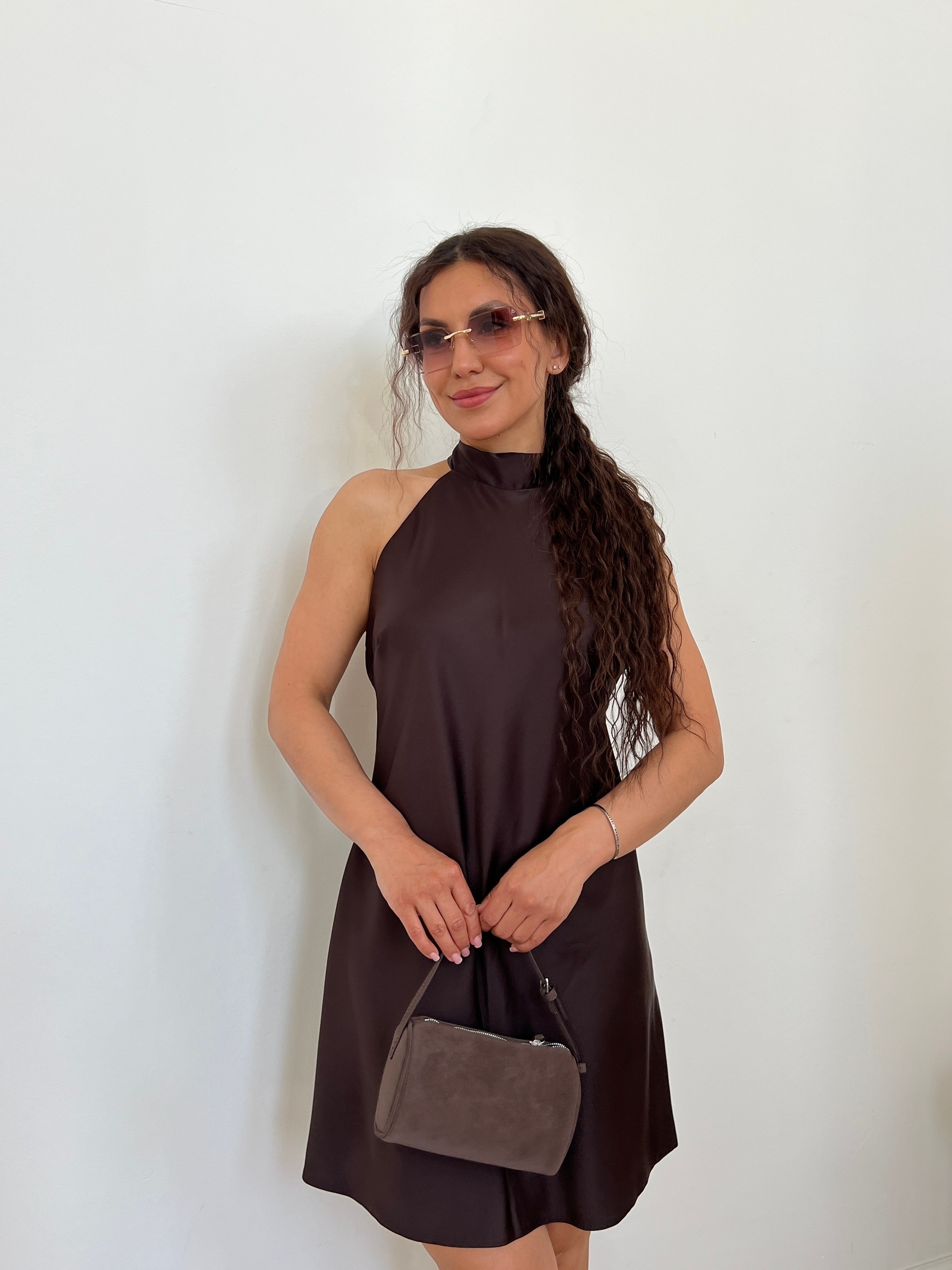 Платье Jam collection на завязке в горошек