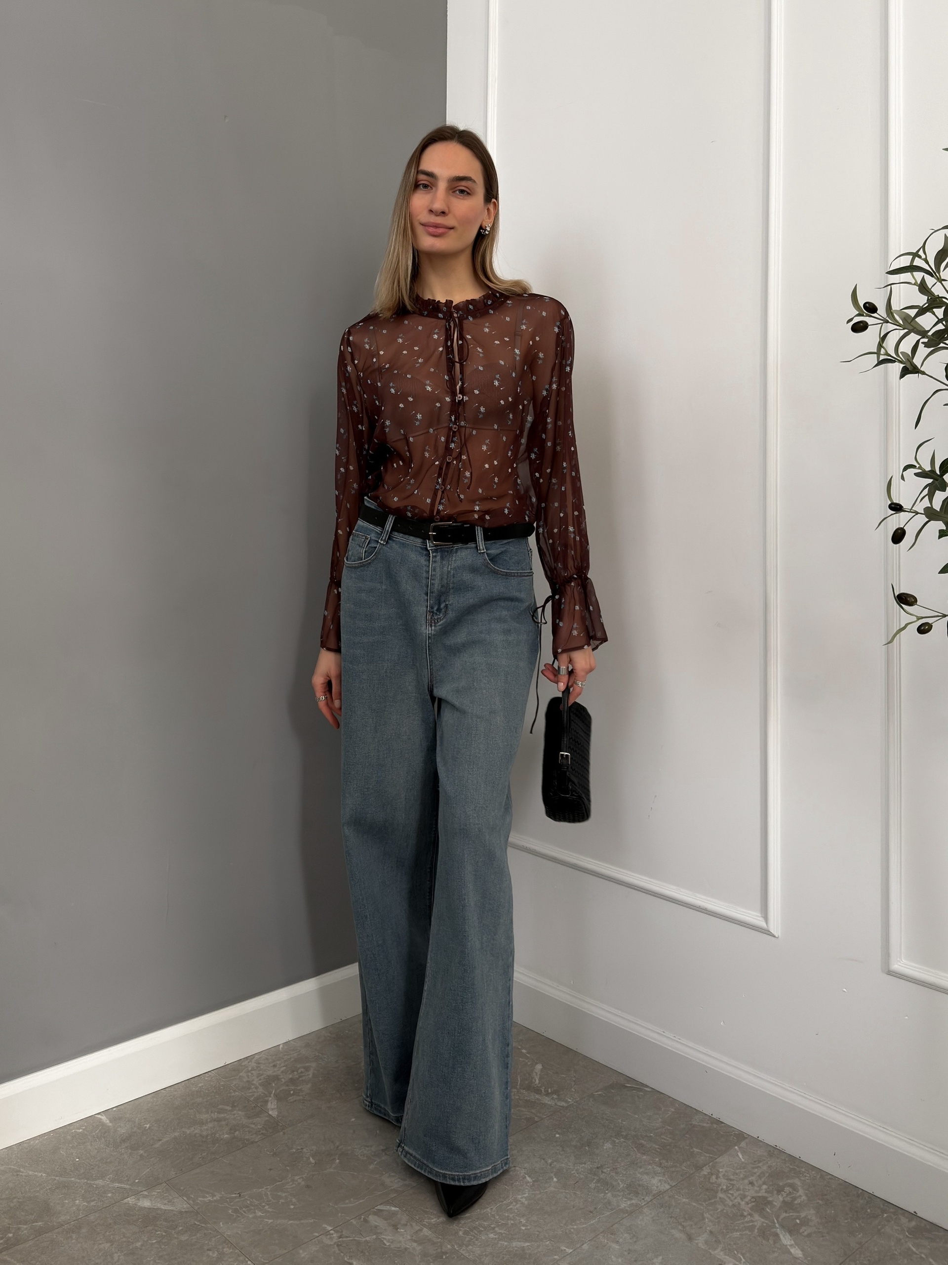 Блуза шифон цветочный принт Trust 7086