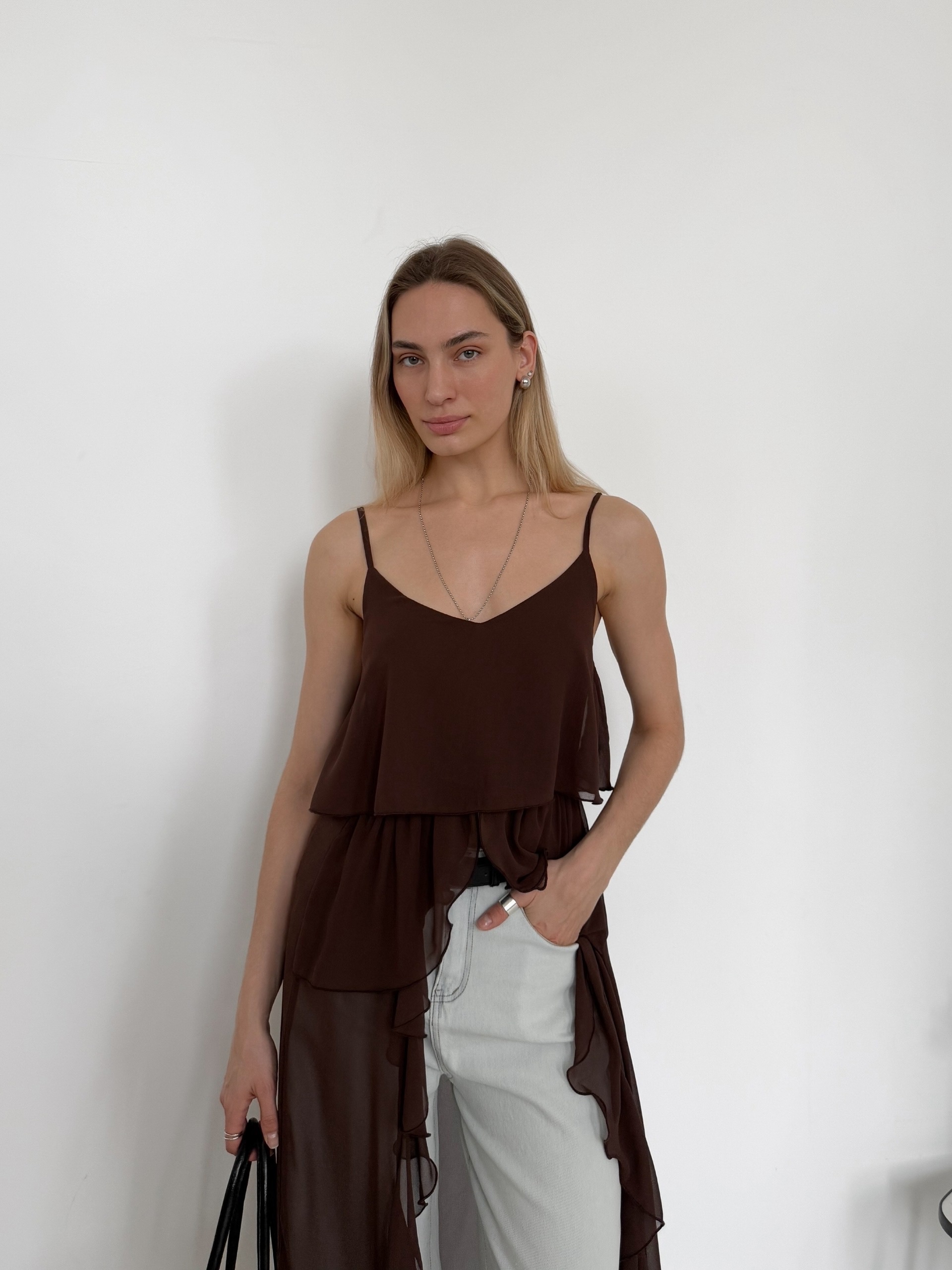 Платье Be Trendy тонкие бретели сборки