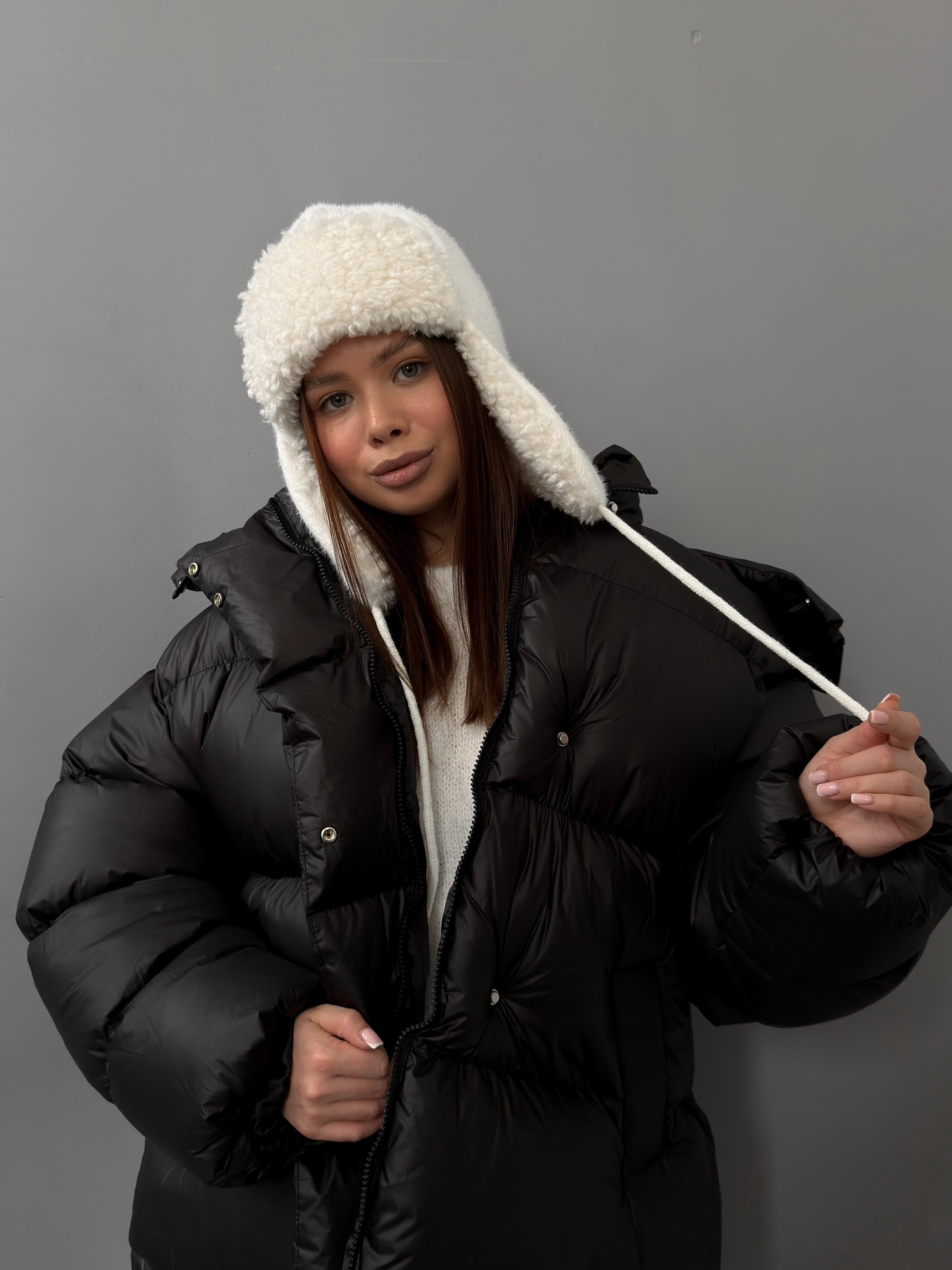 Шапка ушанка барашек 2