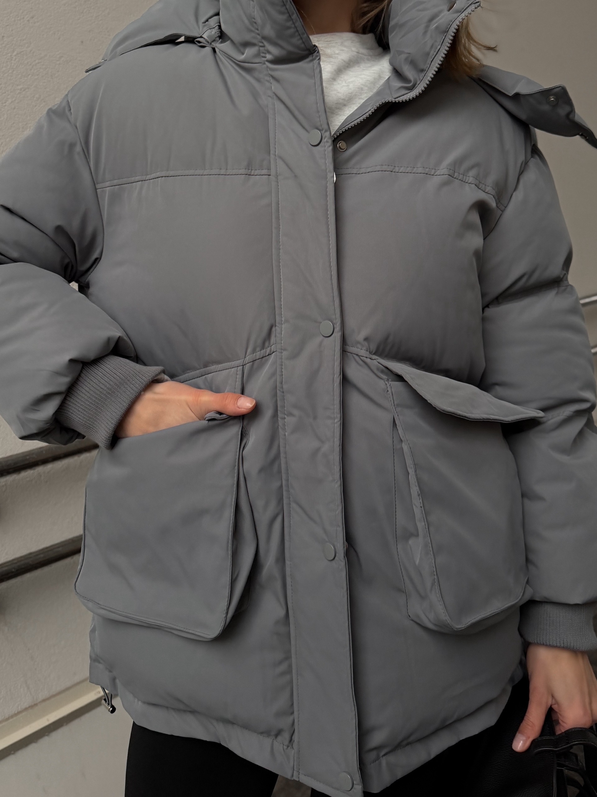 Куртка Base 1535 капюшон на завязках