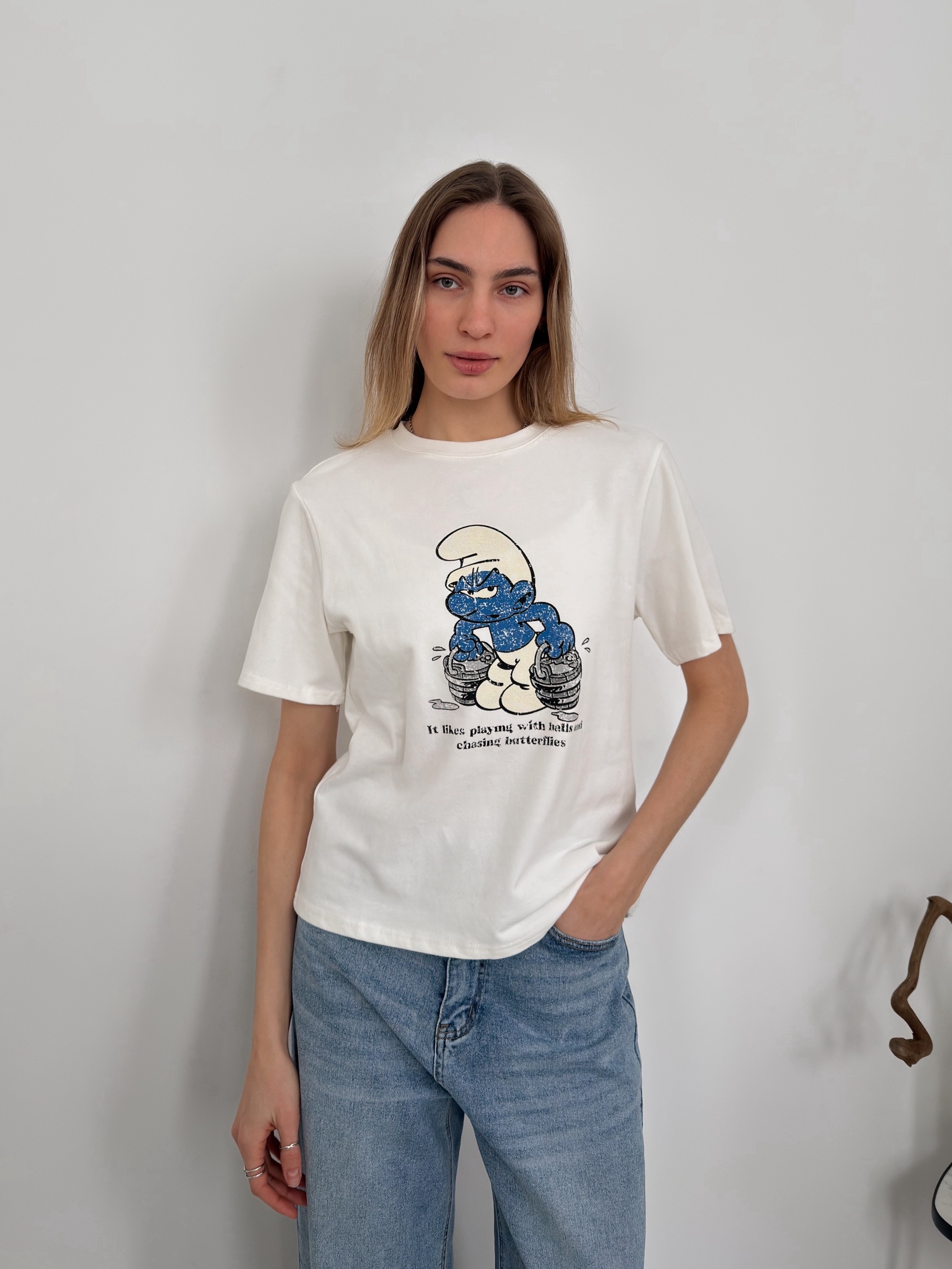 Футболка Blueberry  принт смурфик