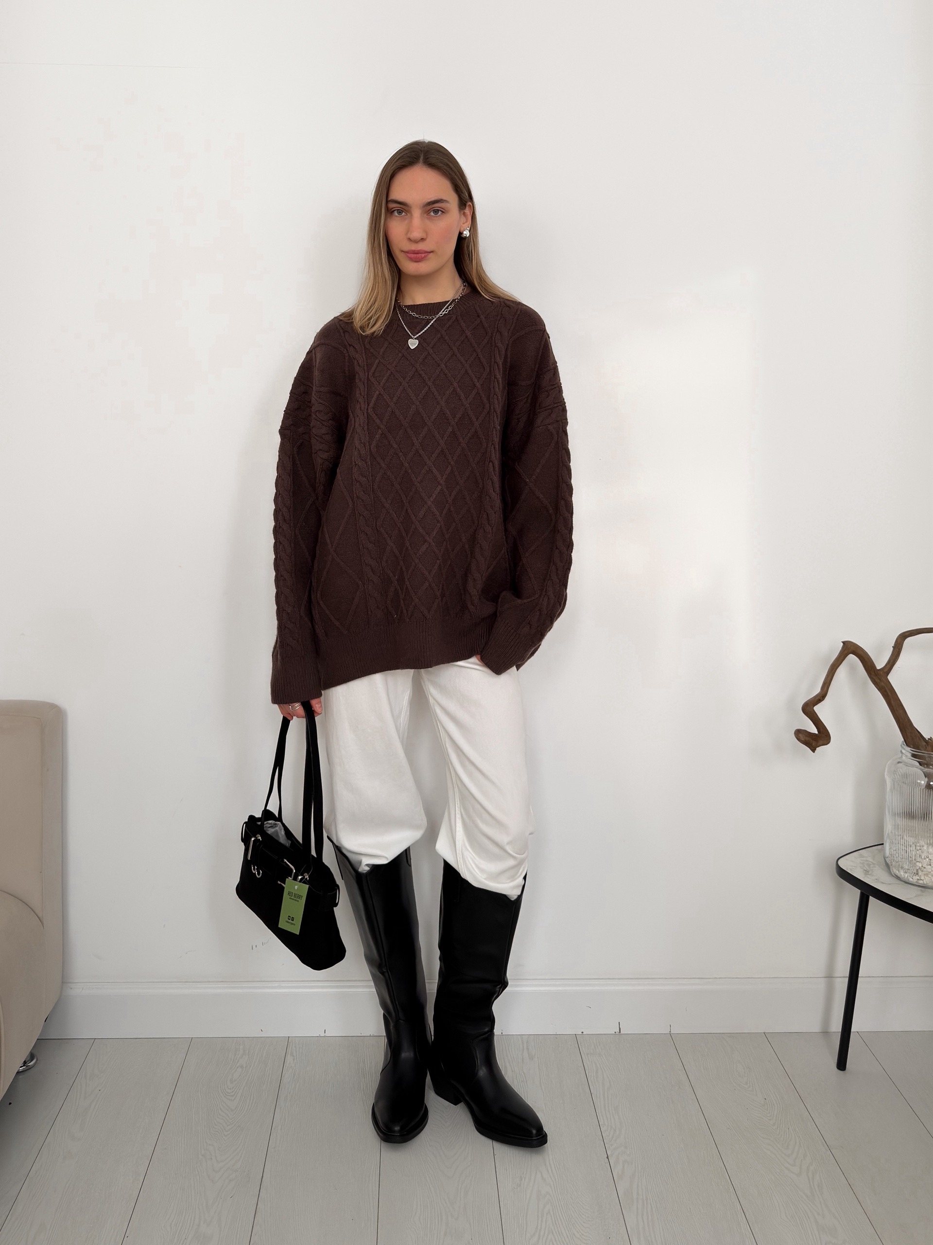 Свитер China 12680 оверсайз узор