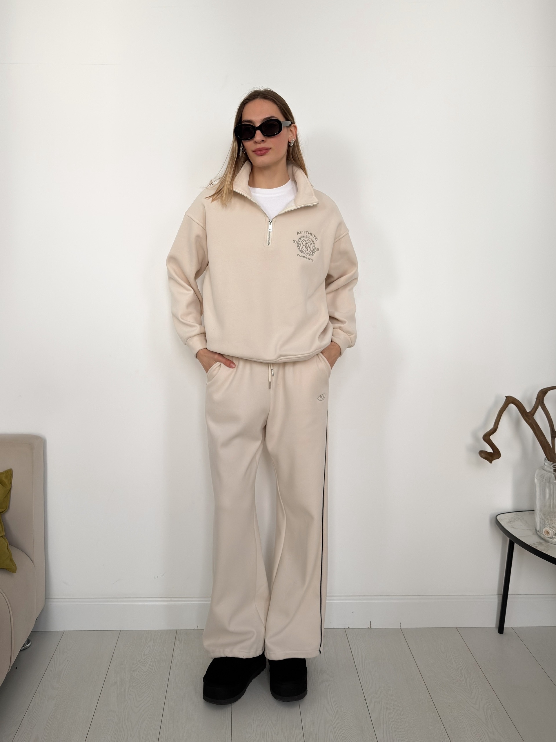 Костюм W9511 нашивка ворот на молнии флис