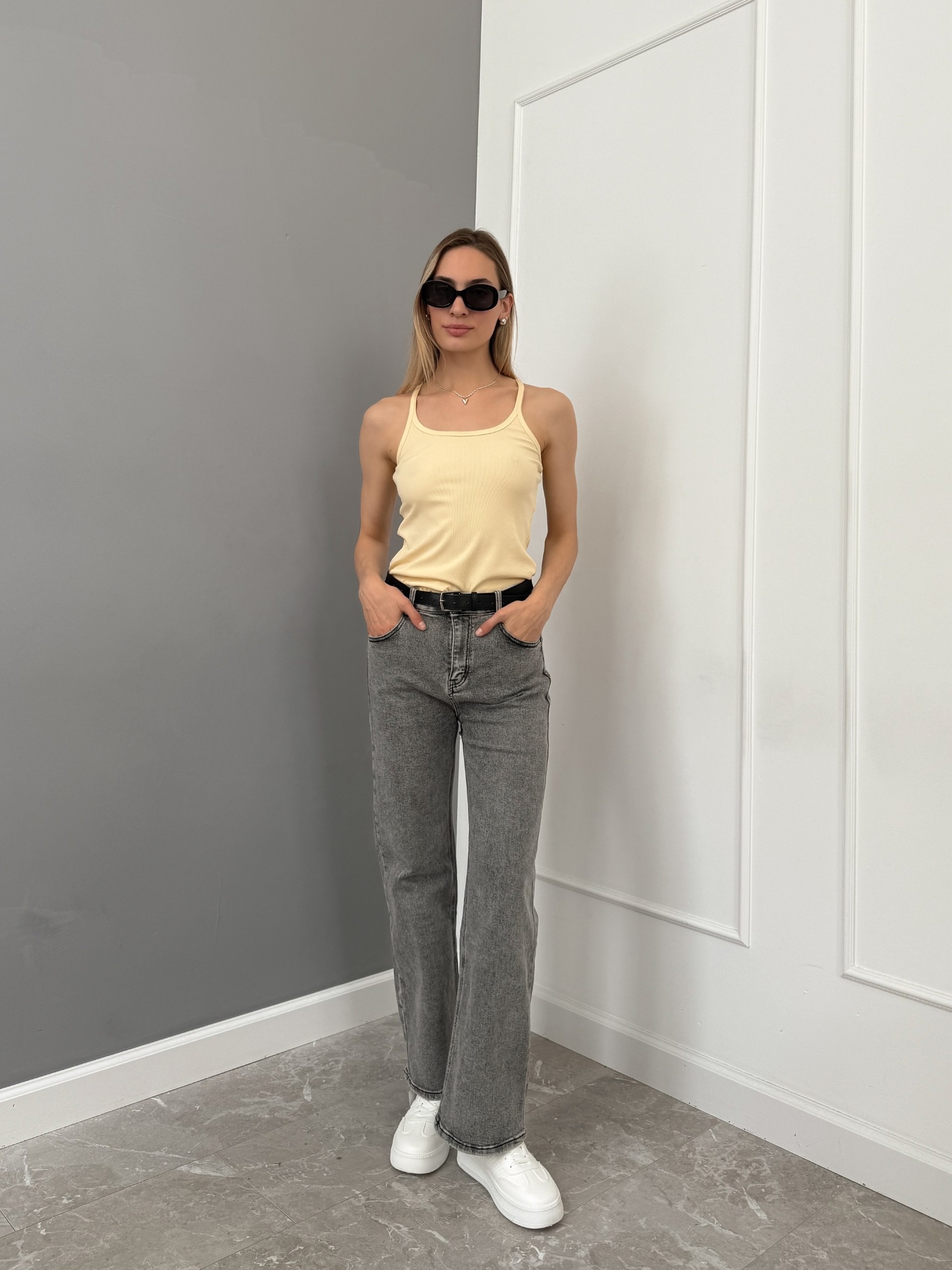 Джинсы Praisejeans F6343G прямые серые