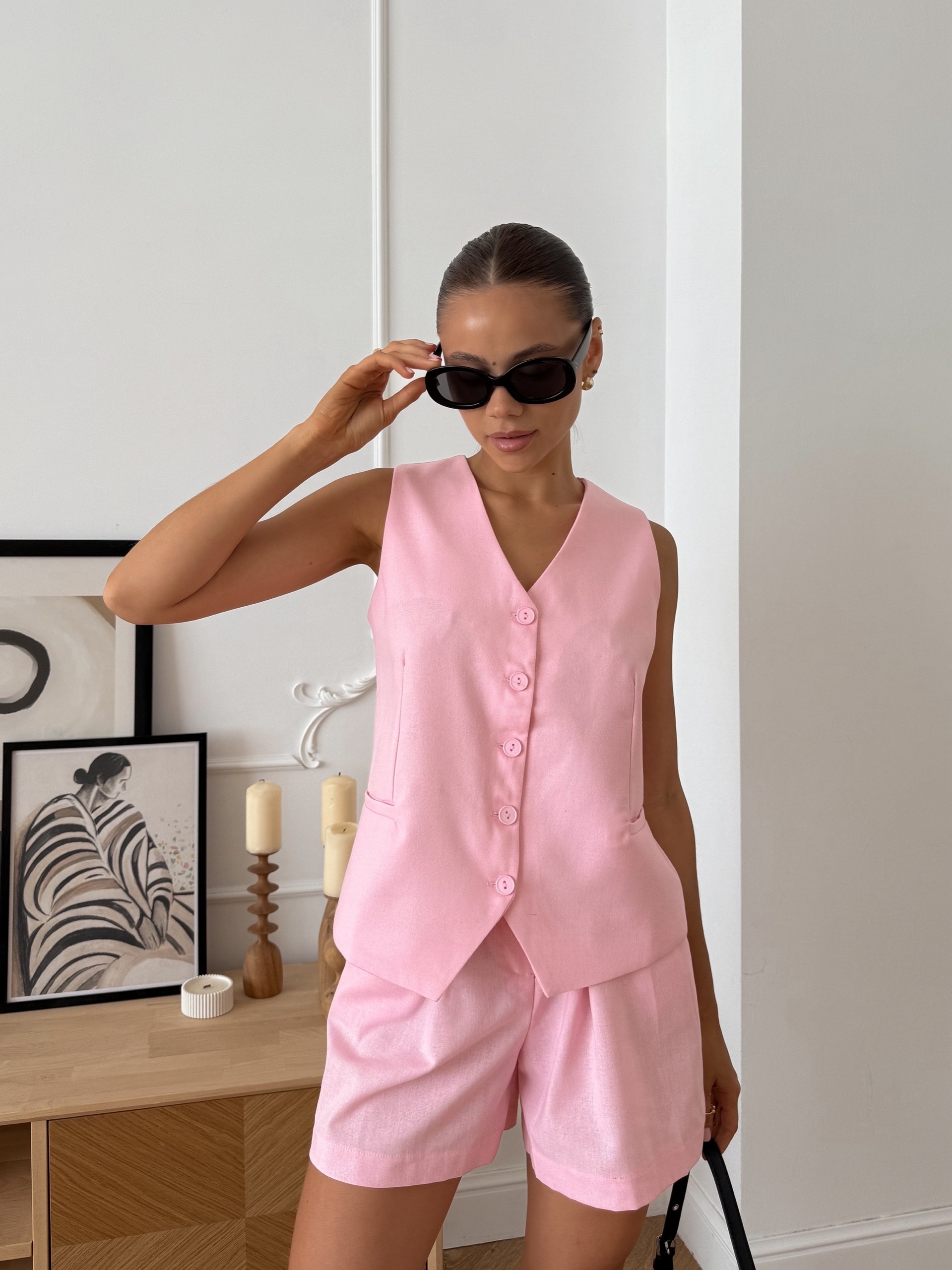 Костюм Eliz Style жилет+шорты лен