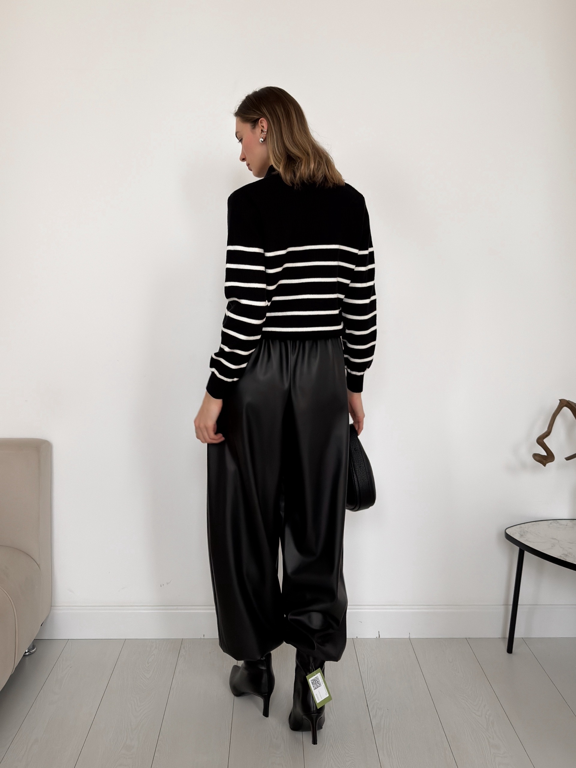 Джемпер S2172 ворот на замке полоска