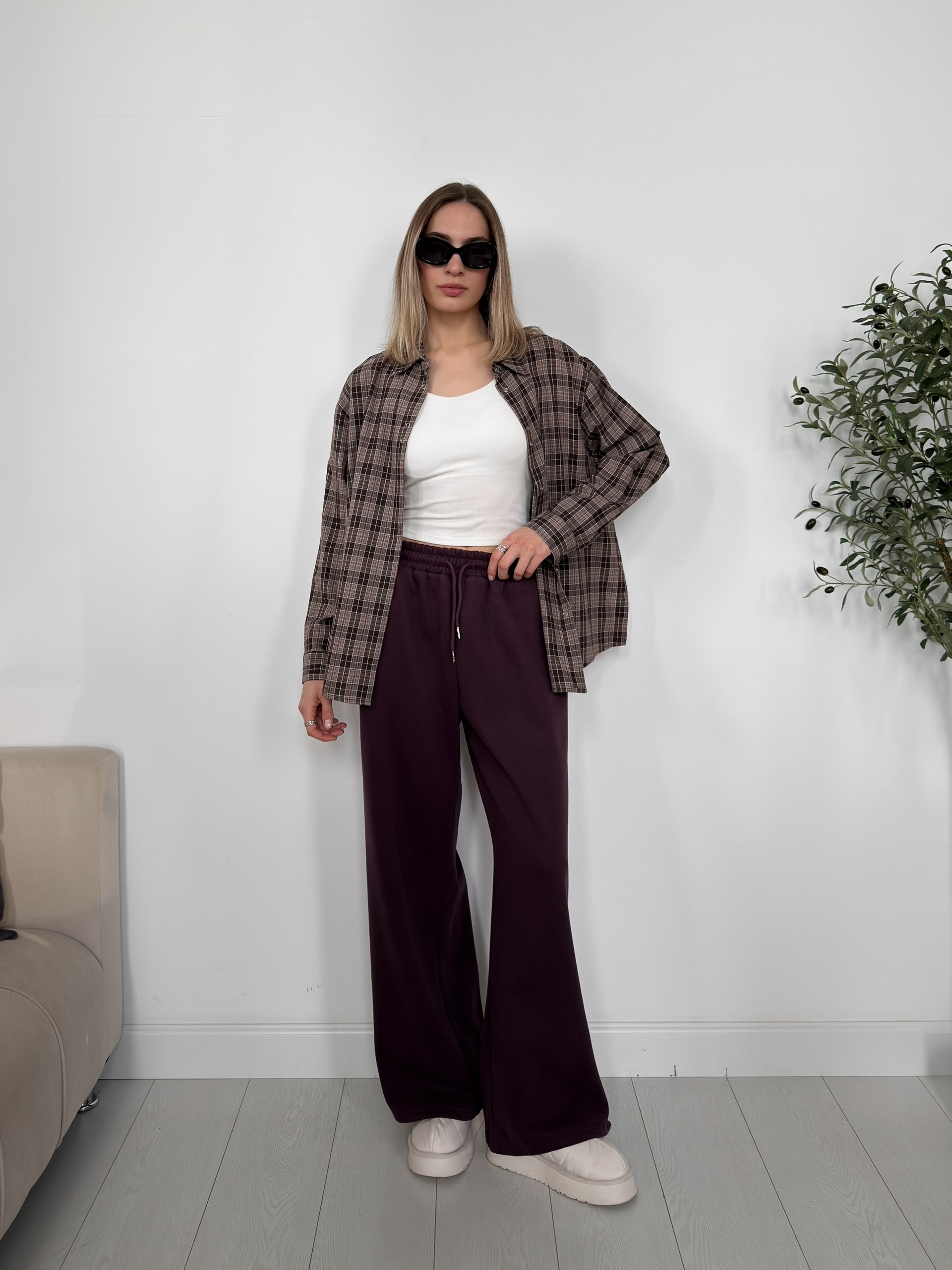 Джогеры W 6689-1 флис