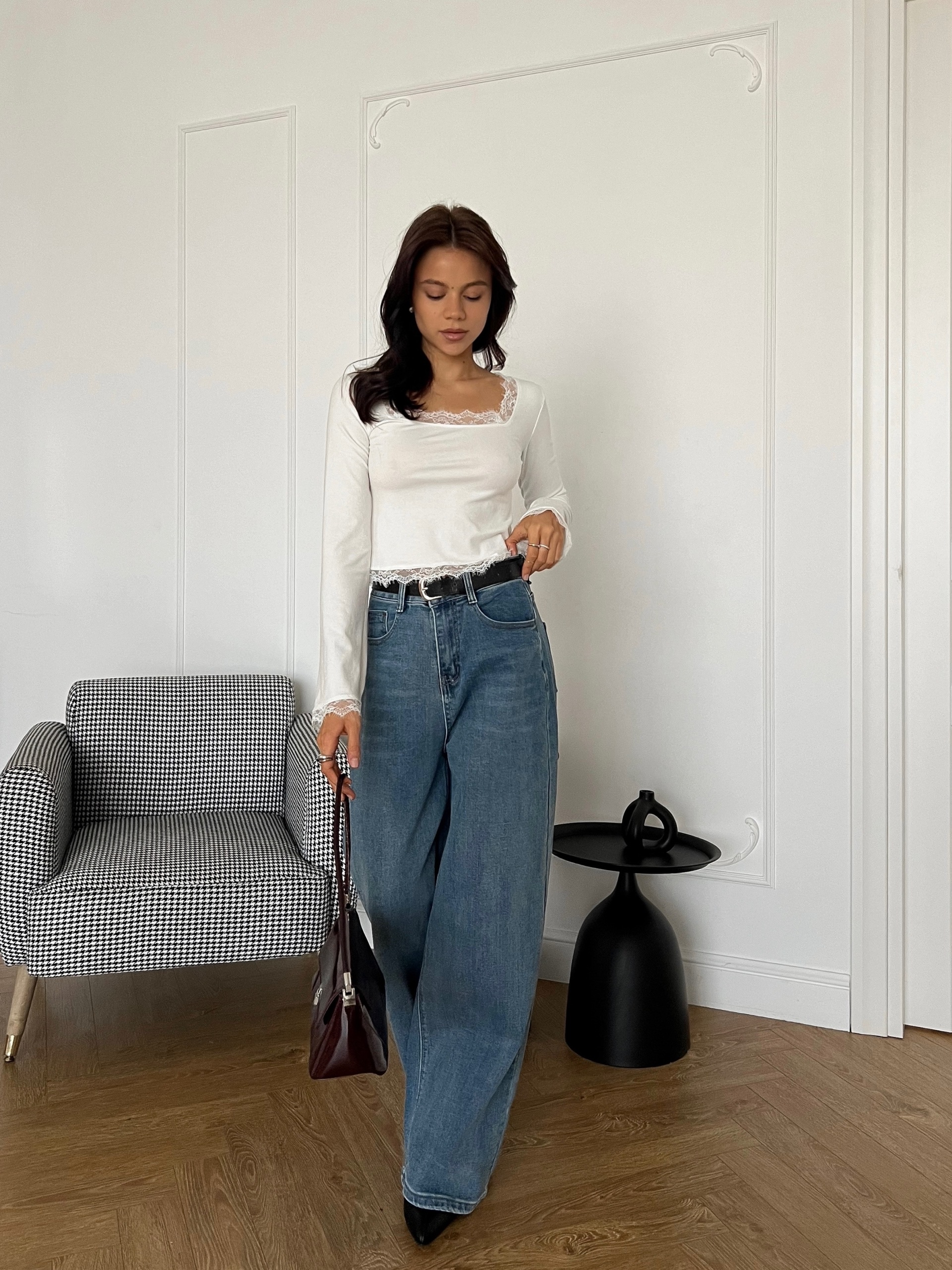 Джинсы 439 широкие с ремнем