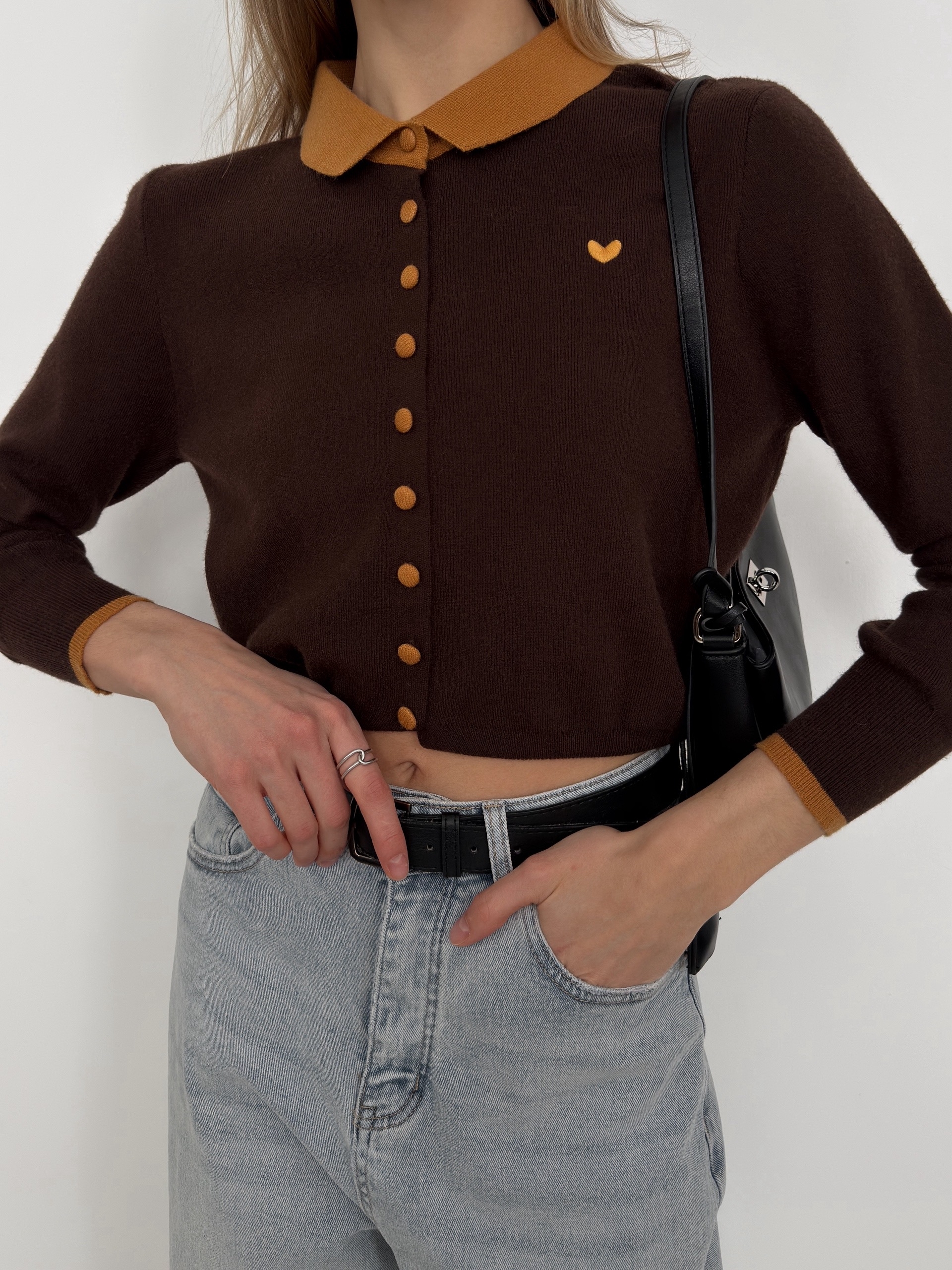 Джемпер 5195 цвет ворот сердечко