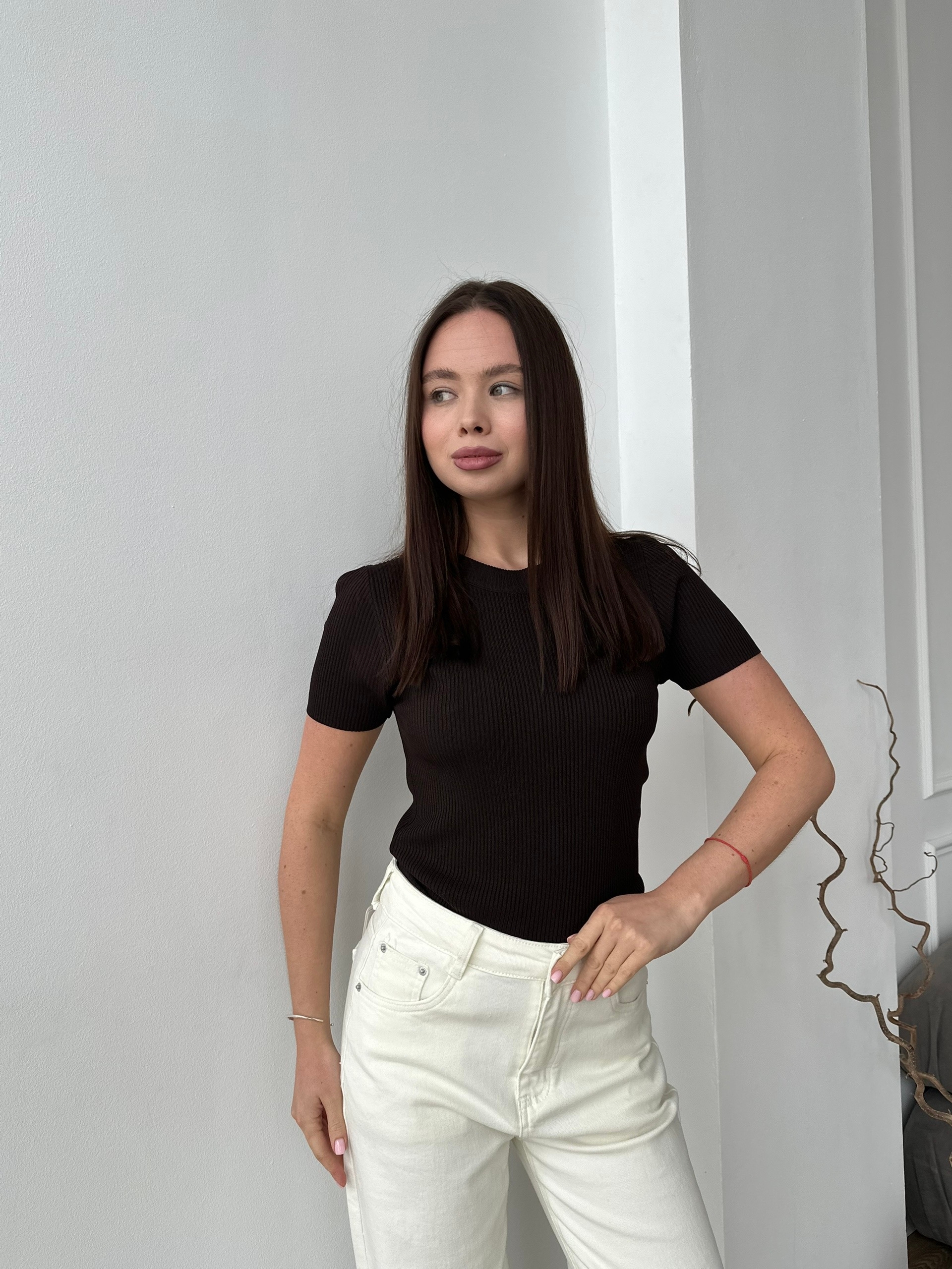 Футболка легкая в рубчик