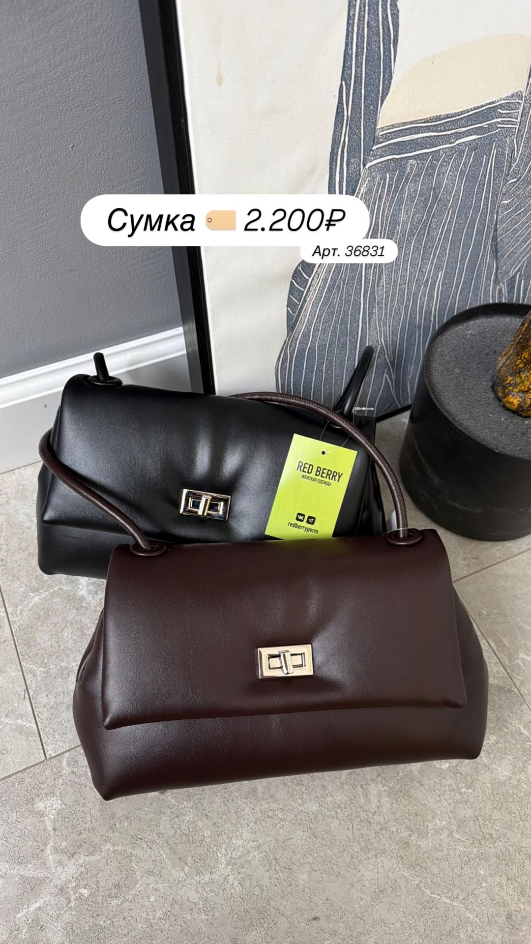 Сумка кожа 9090 застежка серебо