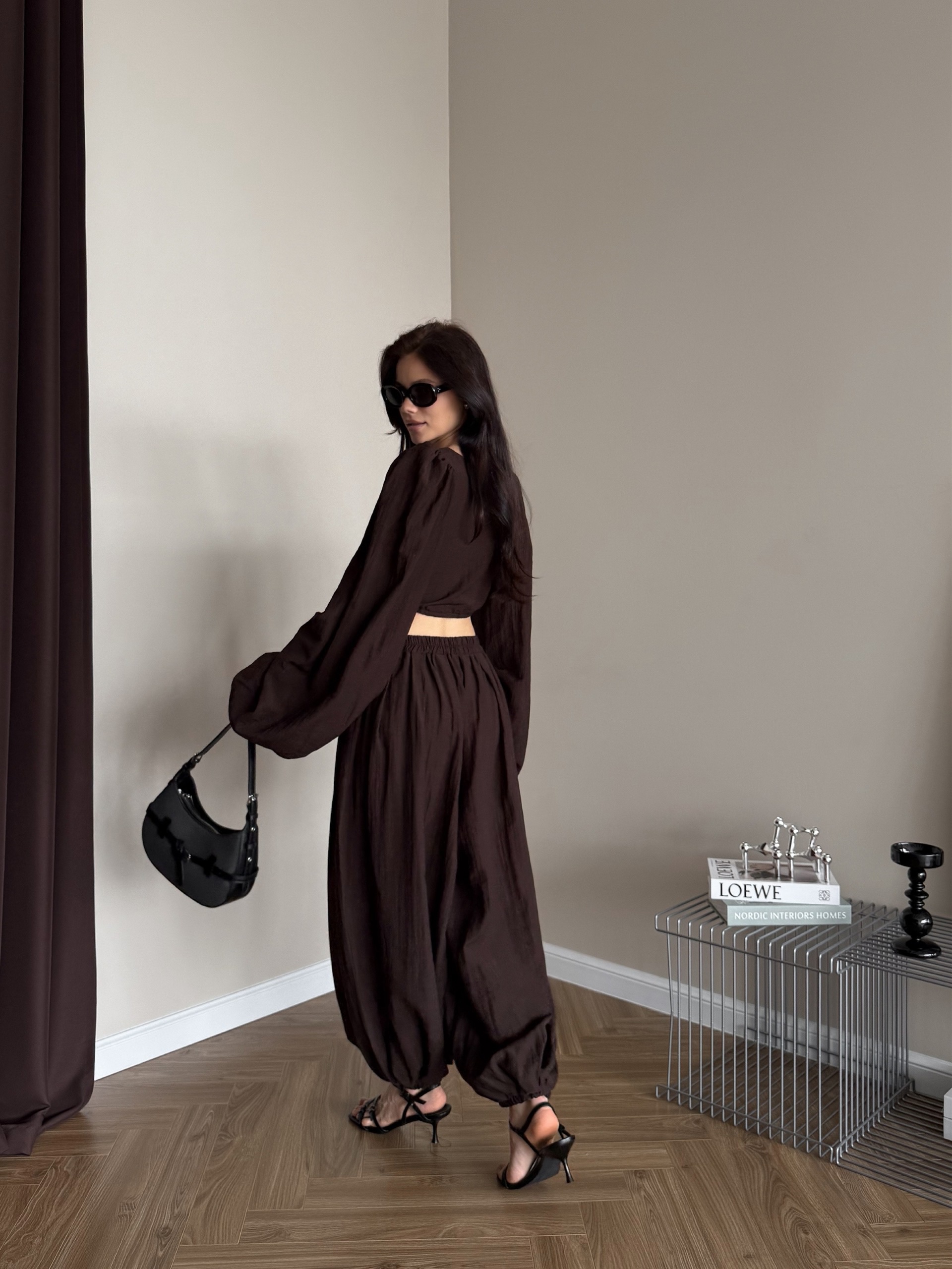 Костюм летний One Collection укороченный кардиган+брюки