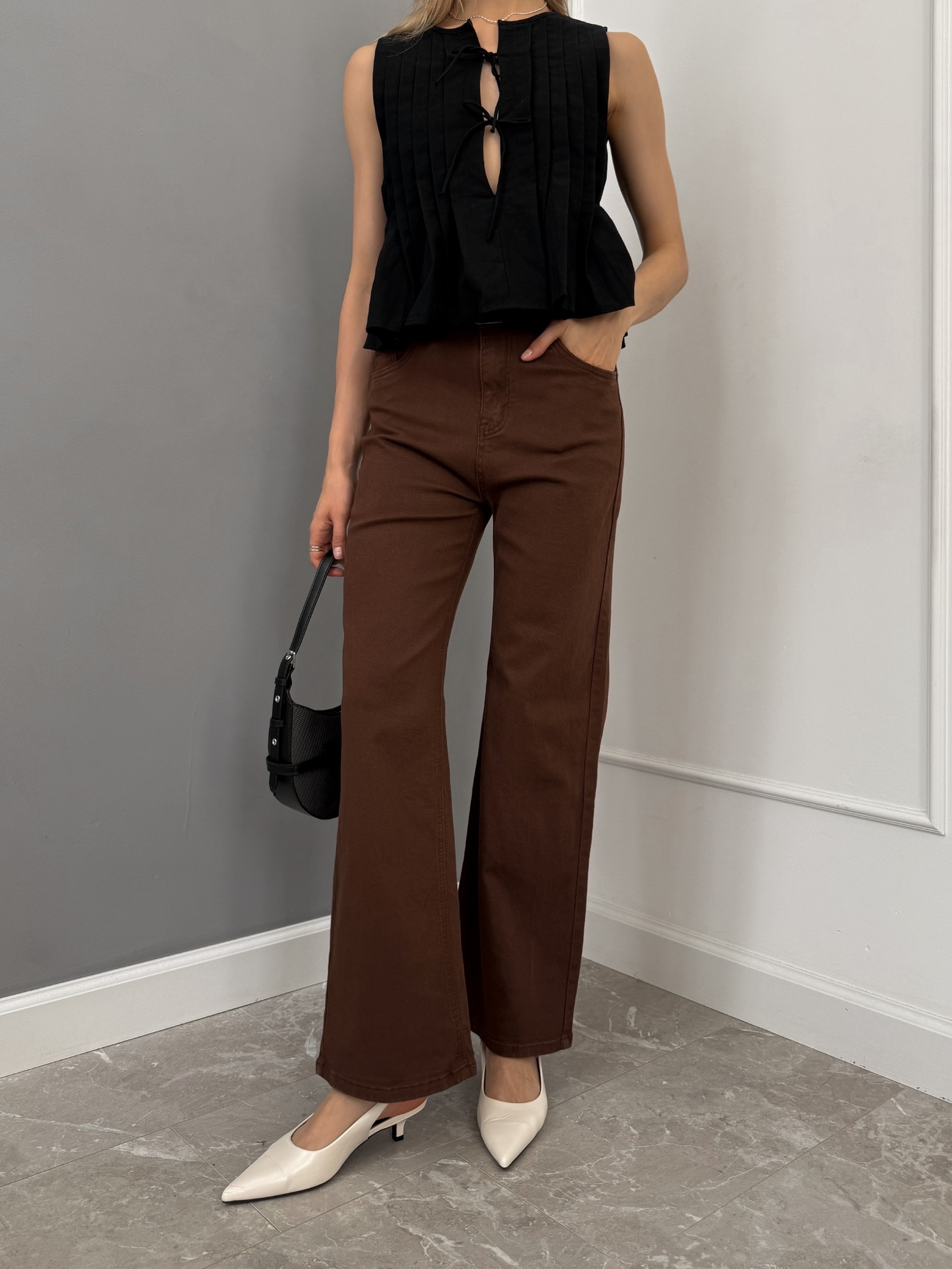 Джинсы Praisejeans F6350 коричневые трубы