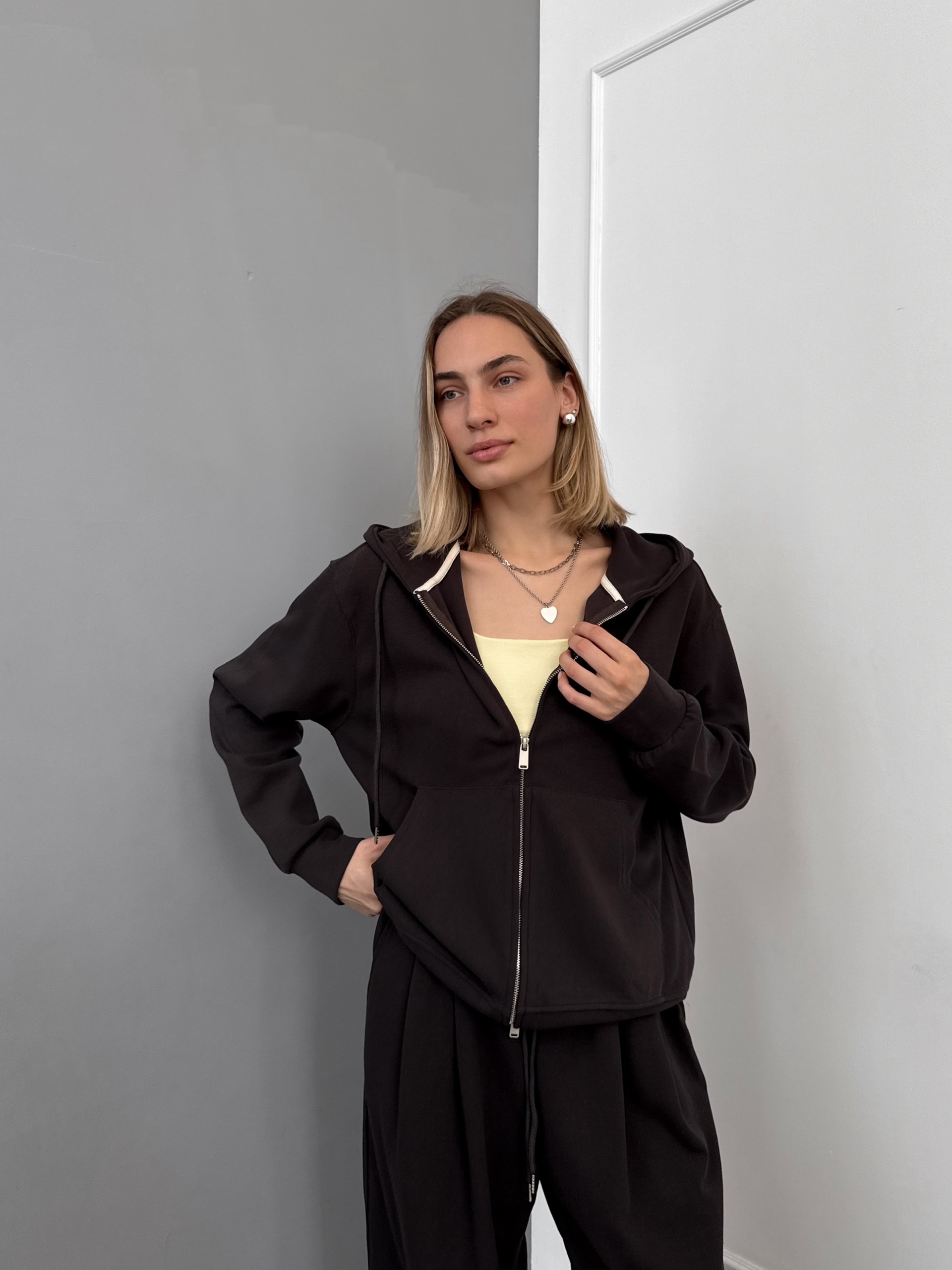 Костюм NJ brand 71761 худи на замке+кюлоты