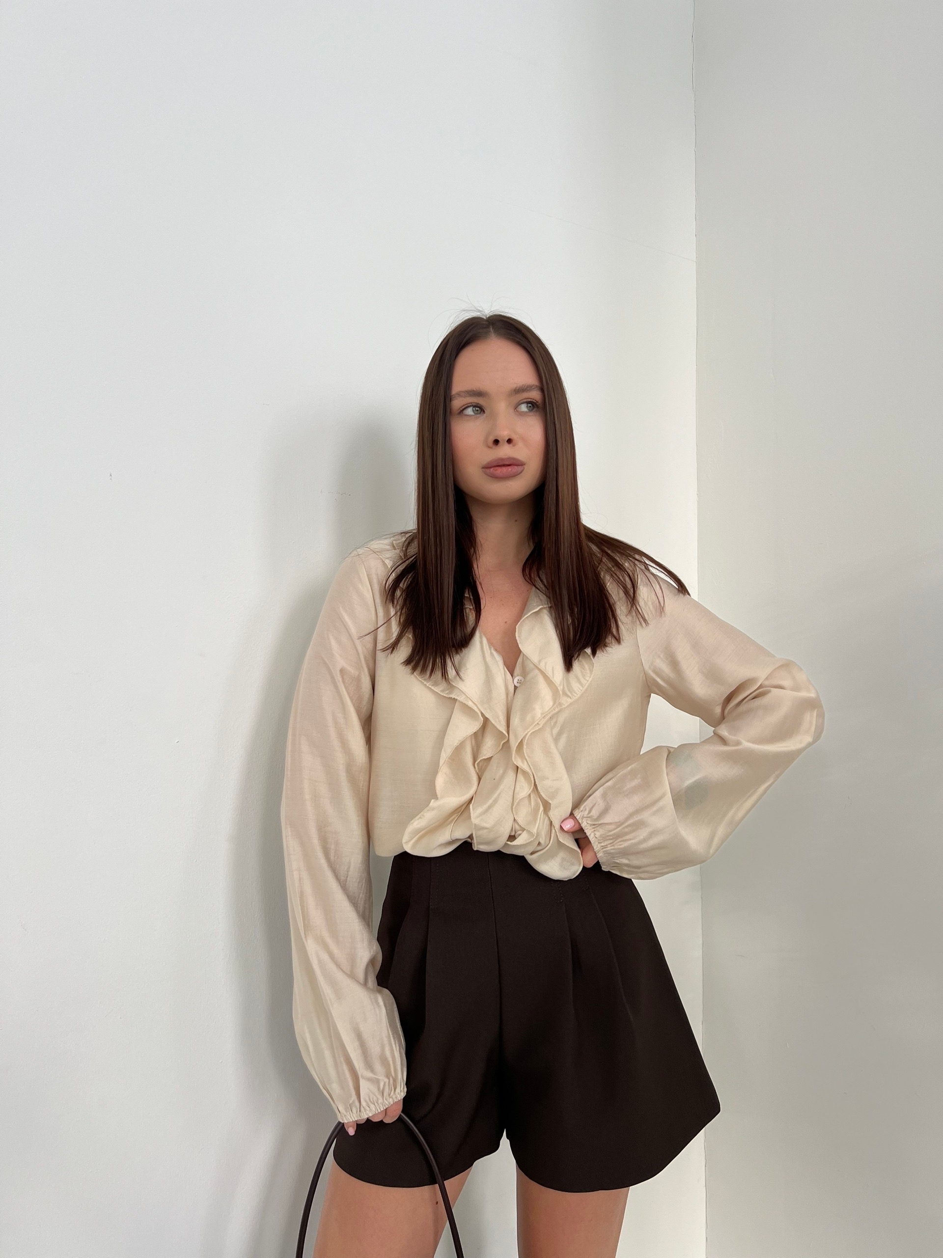 Блуза Miss diva 2679 рюши атлас