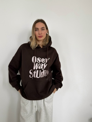 Джемперы, свитеры, водолазки - Худи W9507 osey way studio флис