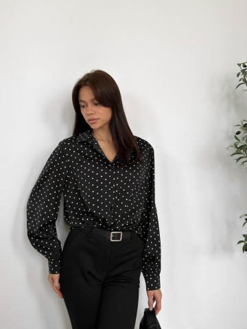 Рубашки, блузки - Рубашка dress code горох шелк 1010