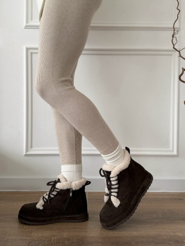 Зимняя обувь - Ботинки Perfect B330 вставка барашек шнуровка