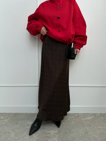 Юбка Casual 999  в горошек атлас