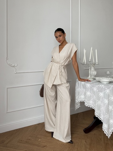Костюмы - Костюм One collection жилет на поясе+брюки лен