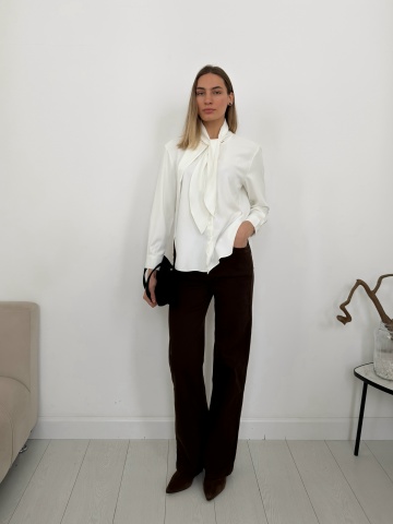 Рубашки, блузки - Блуза С25386 завязка на вороте