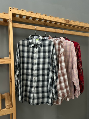 Рубашки, блузки - Рубашка Korea 7008 клетка