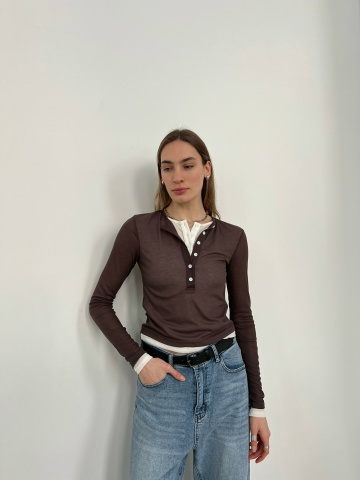 Кофточка W 7068 на пуговках двухцветная