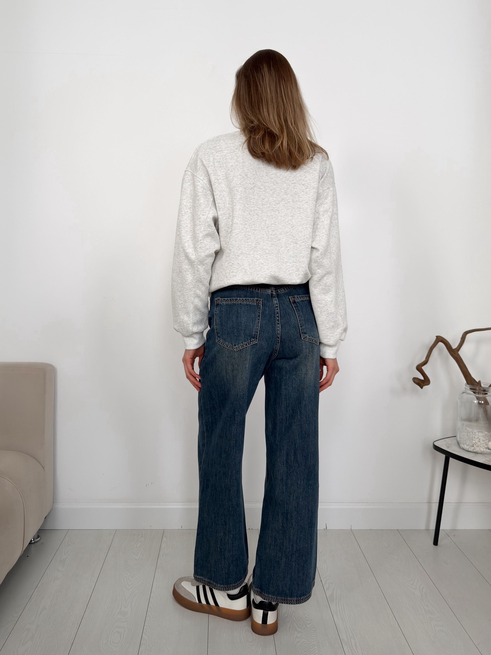 Джинсы HJSFDZ К25087 прямые зигзак на карманах