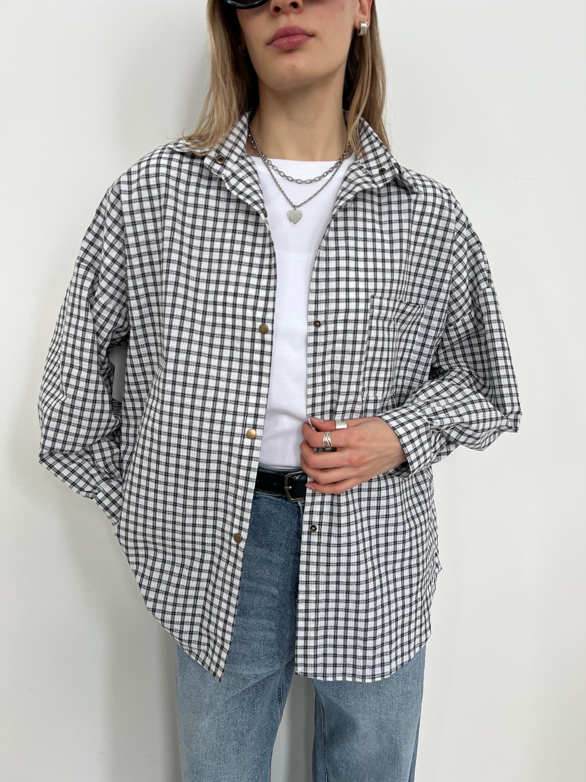 Рубашка LanLan 9259 мелка клетка