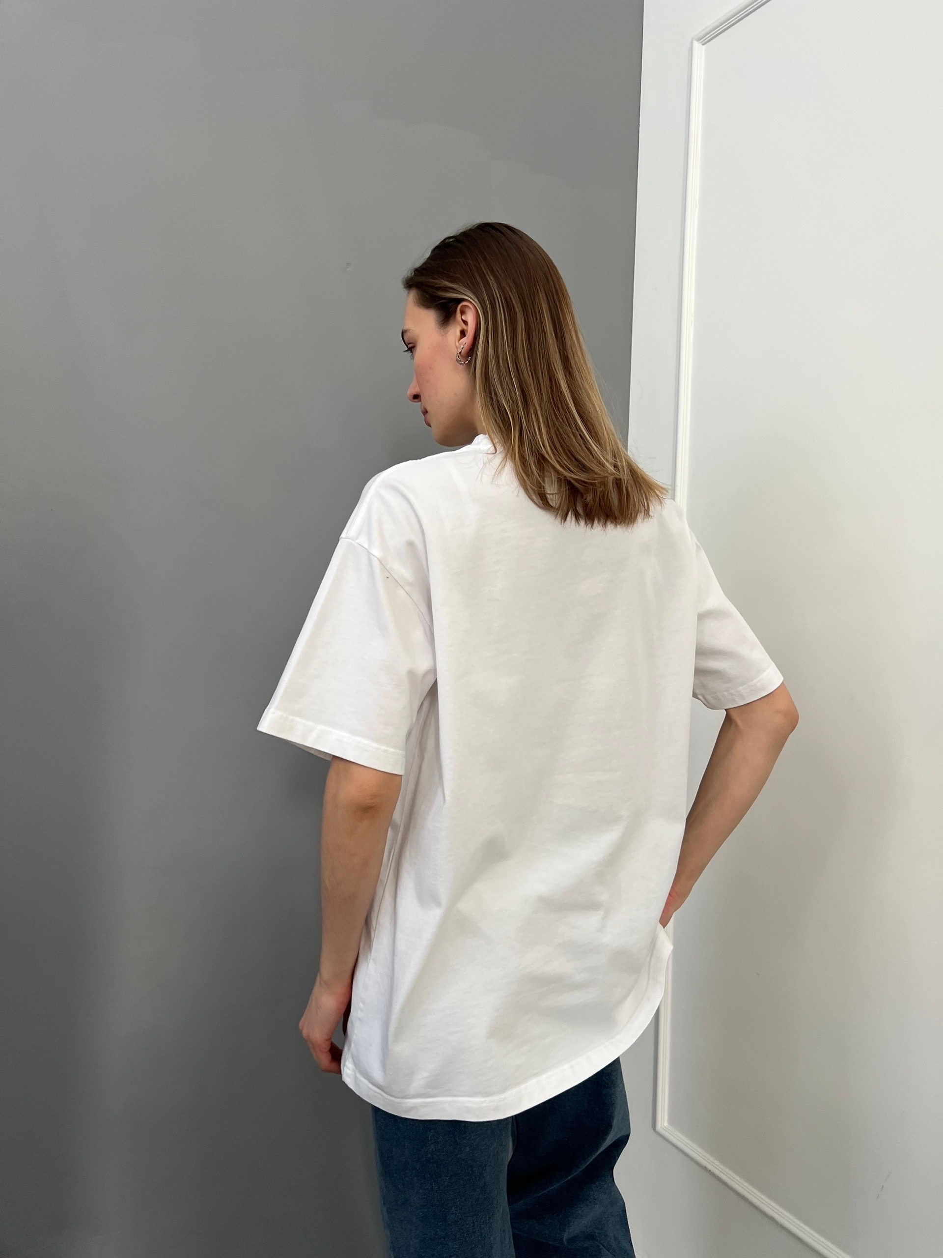 Футболка NJ 1862 принт девушки  оверсайз