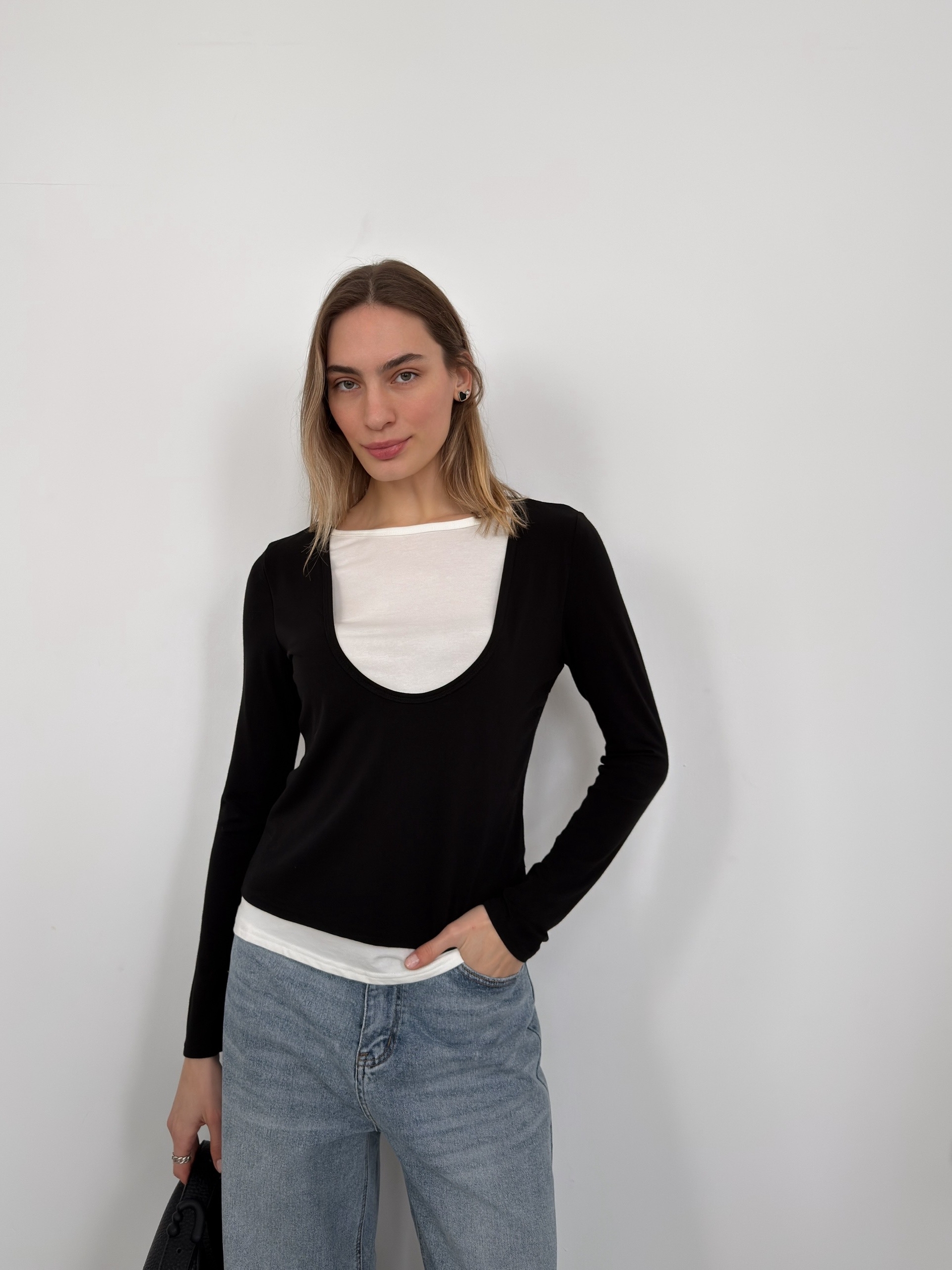 Лонгслив двойной morethan