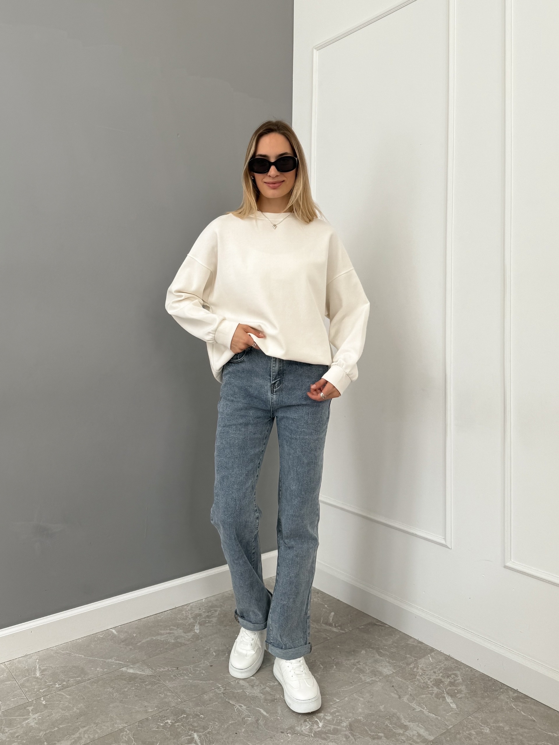 Джинсы Praisejeans G7033C с подворотом синие