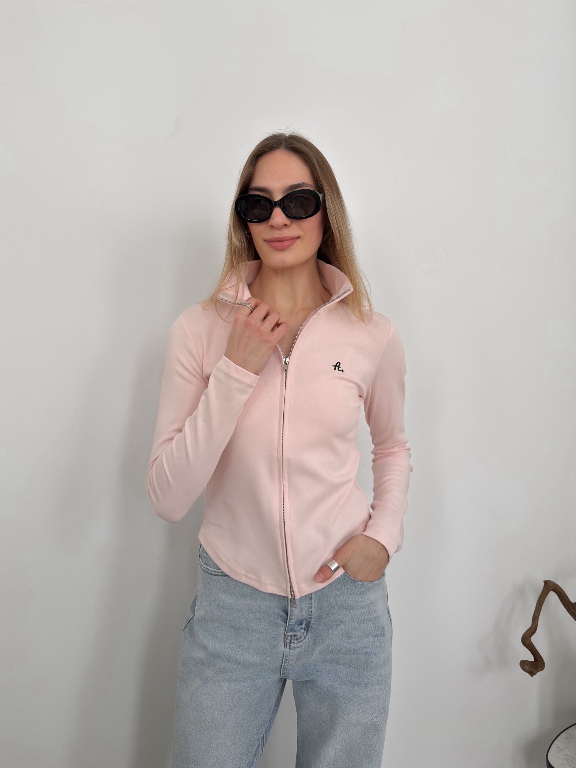 Кофточка  HZTA 19802 на молнии нашивка А