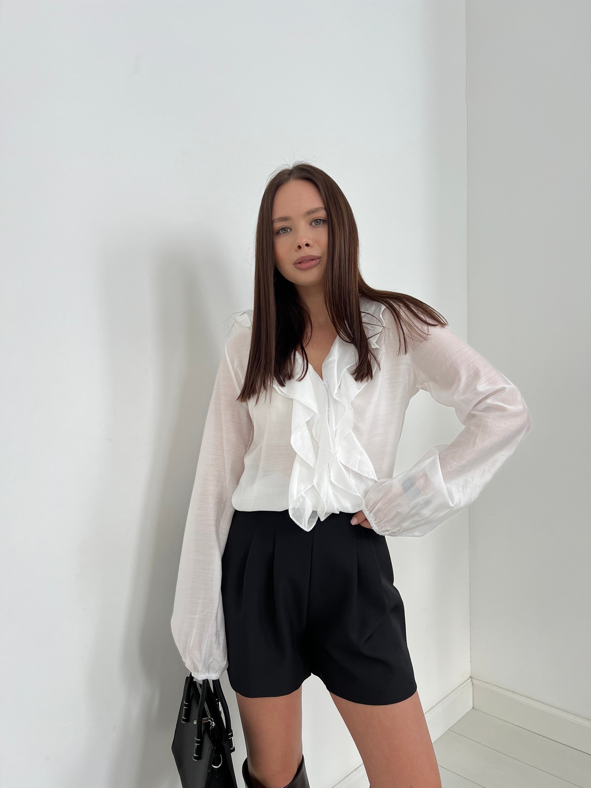 Блуза Miss diva 2679 рюши атлас