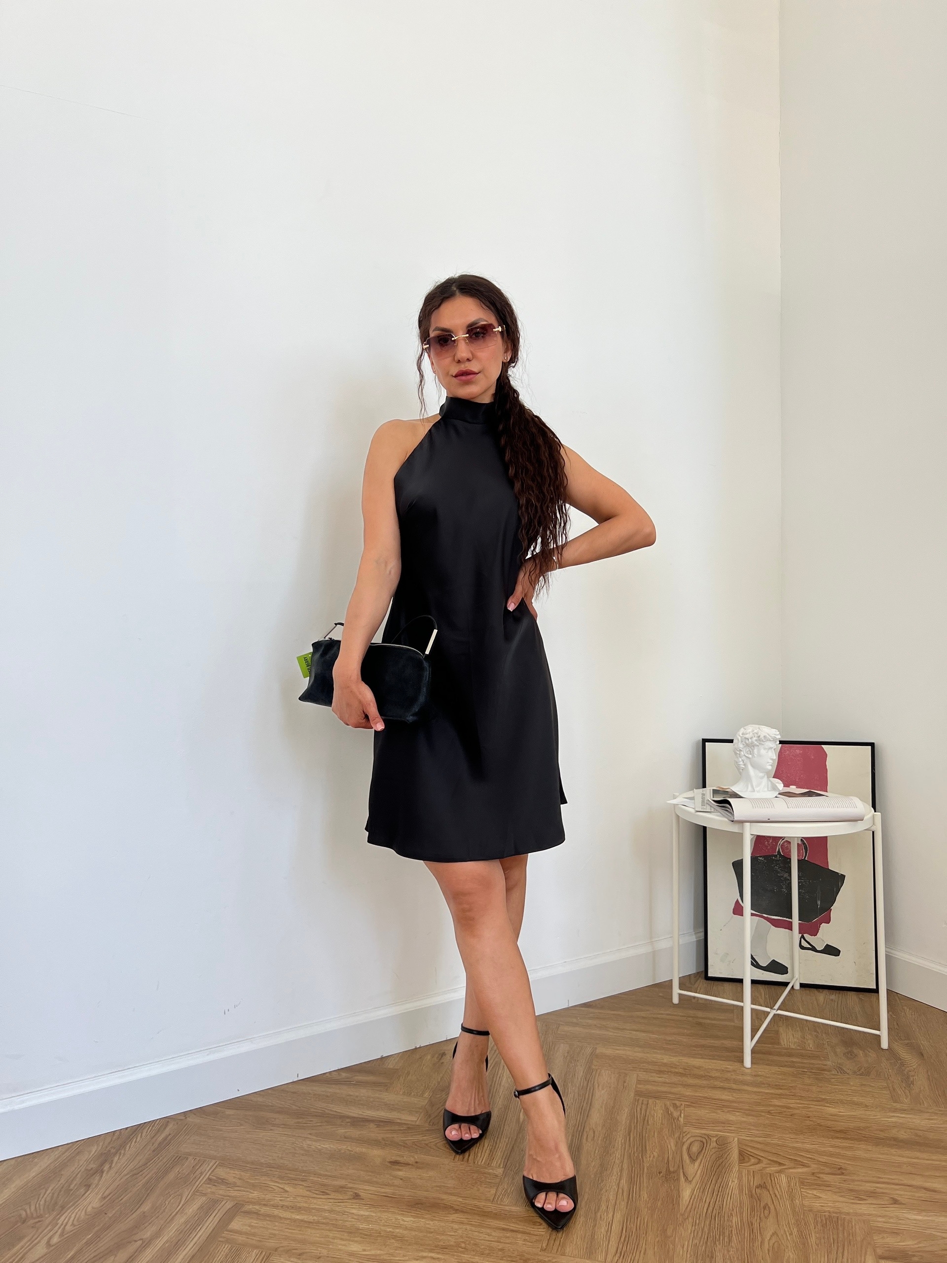 Платье Jam collection на завязке в горошек