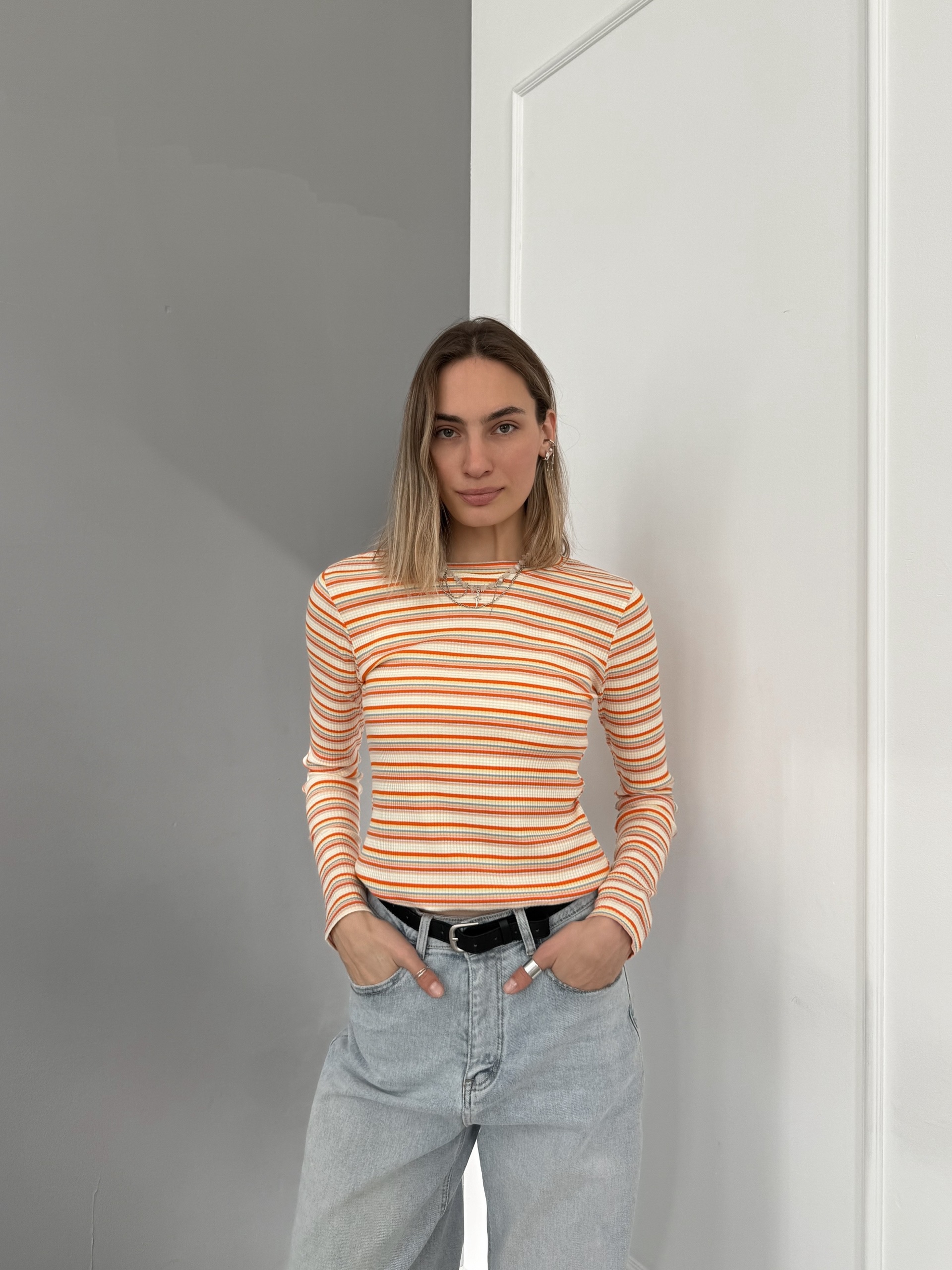 Кофточка Olivia 5520 в полоску рубчик
