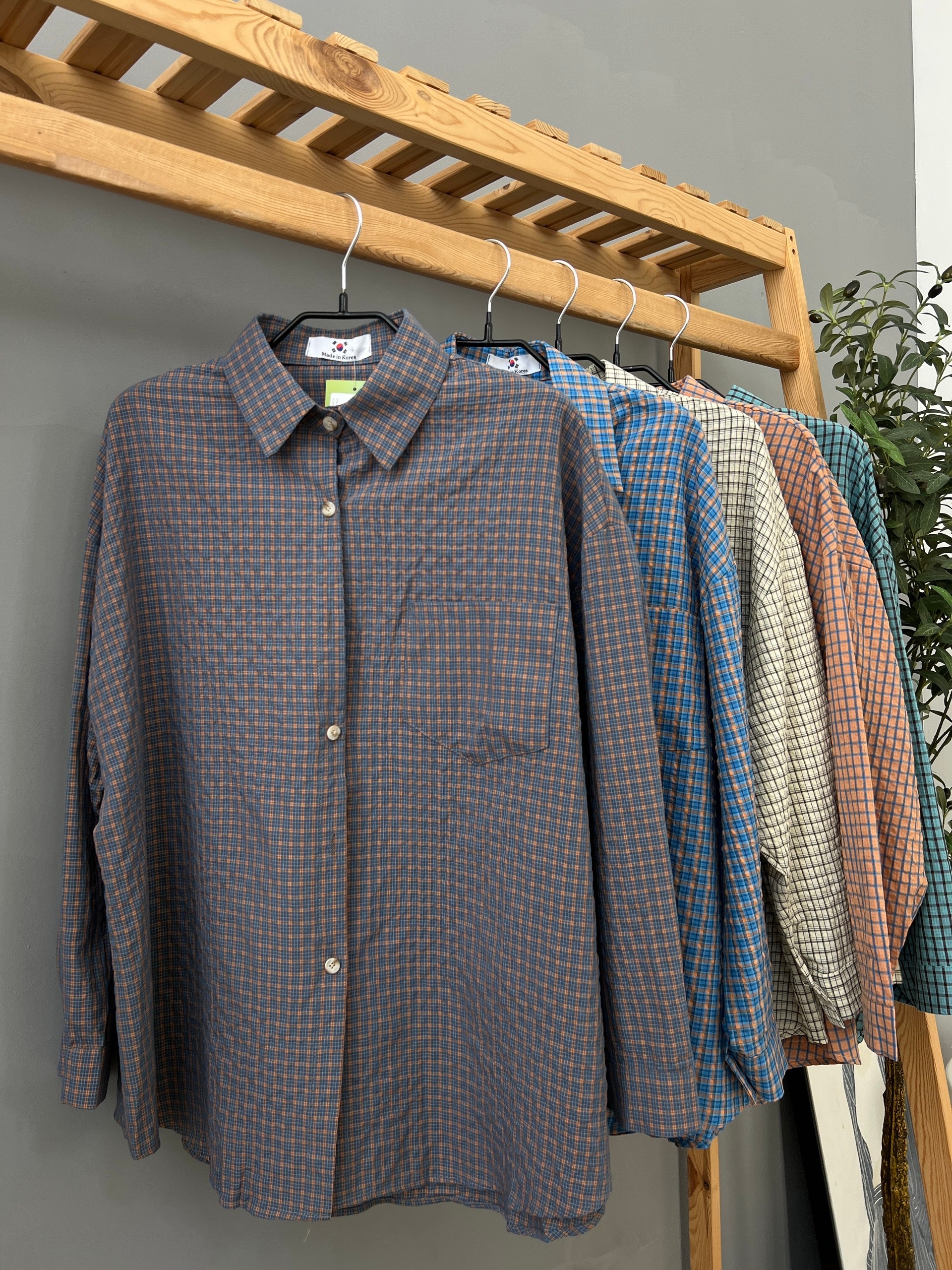 Рубашка Korea 7501 мелкая клетка