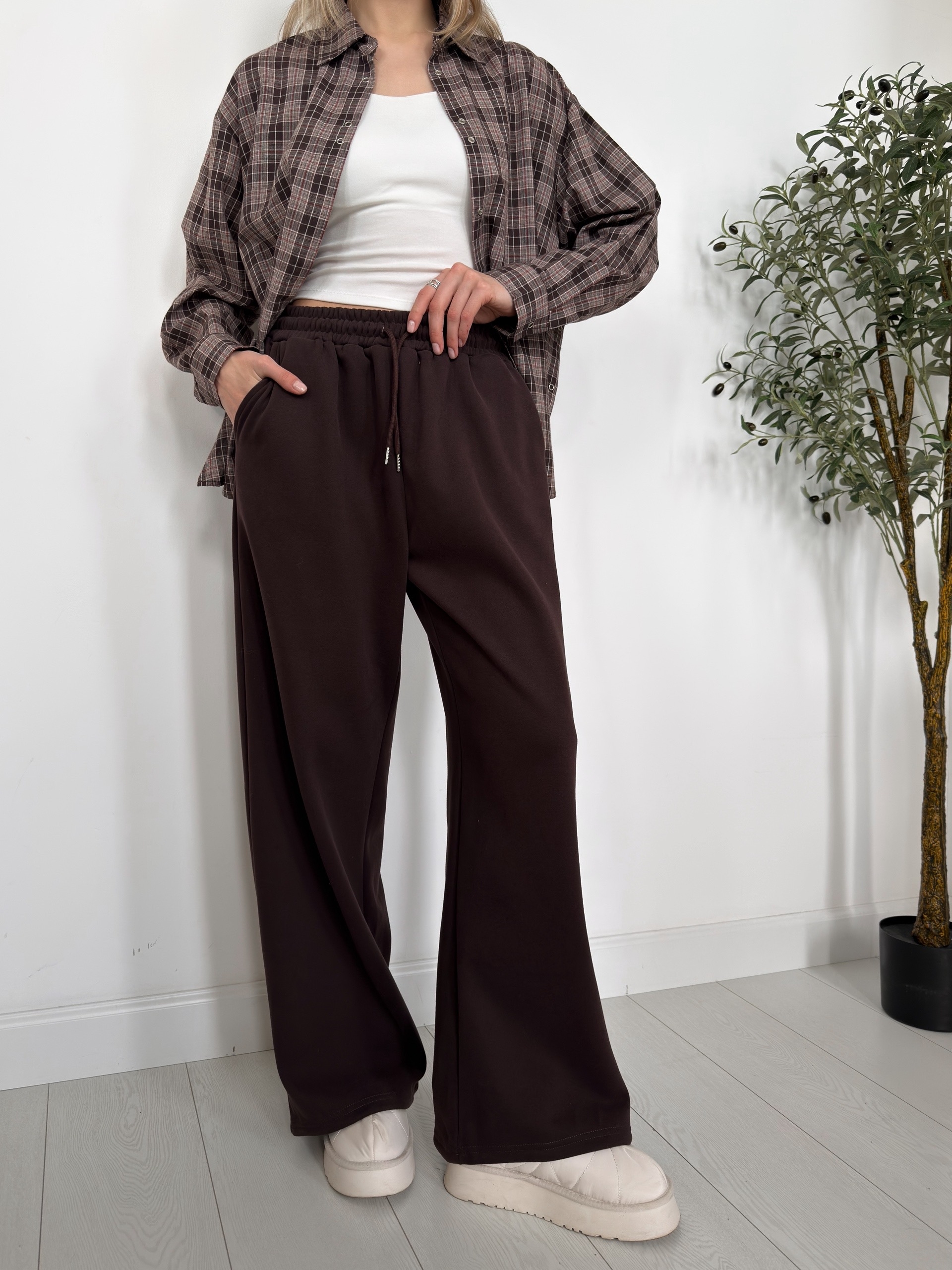 Джогеры W 6689-1 флис