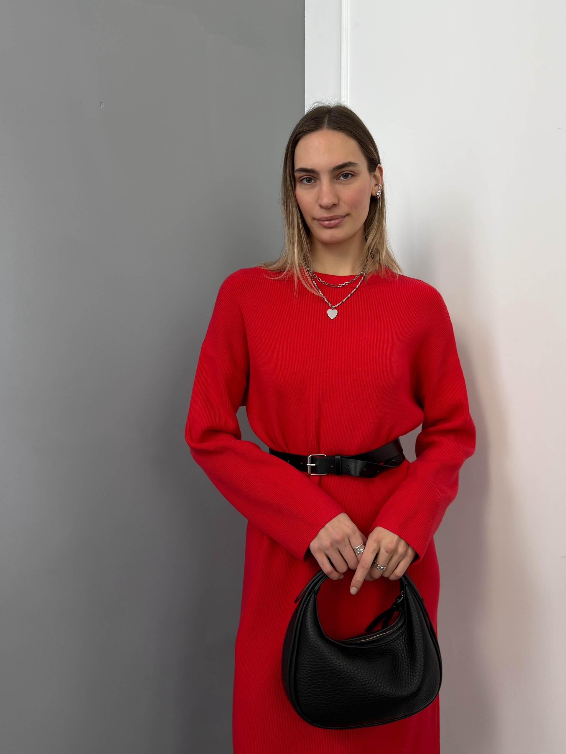 Платье 12066 длинный рукав+ ремень