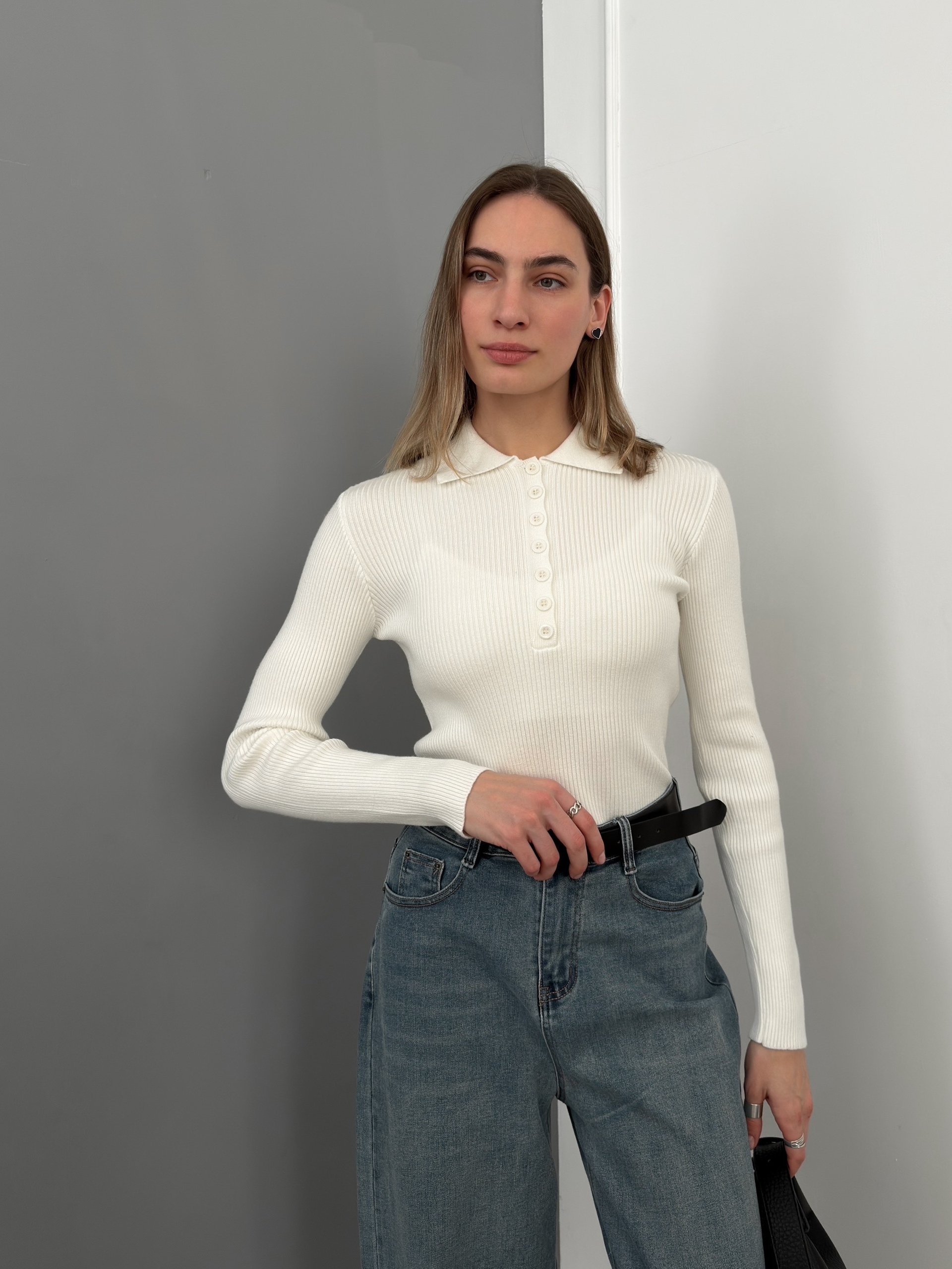 Джемпер 472 поло на пуговках