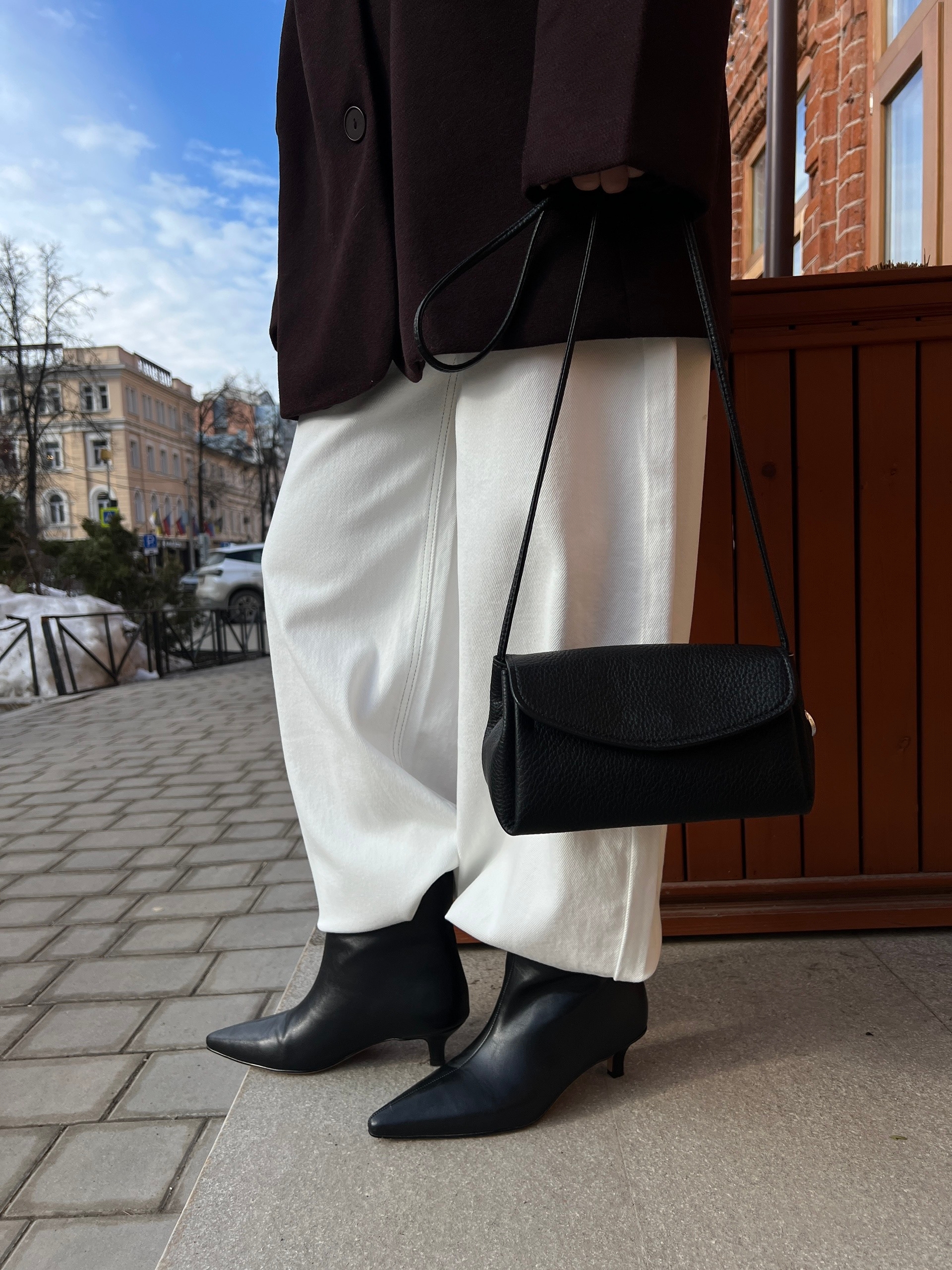 Сумка 65620 тонкий ремень кожа