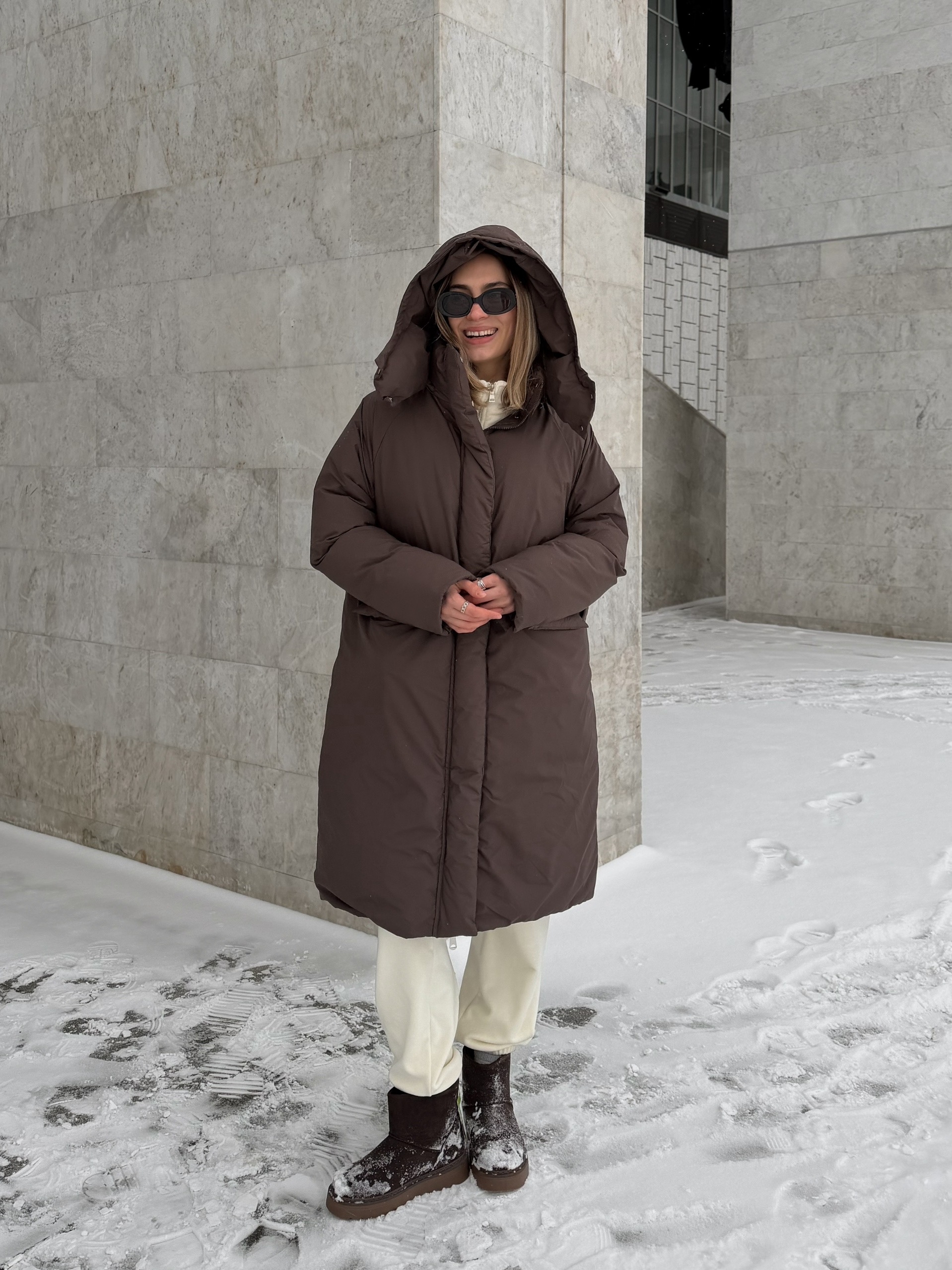 Куртка W635 длинная с поясом