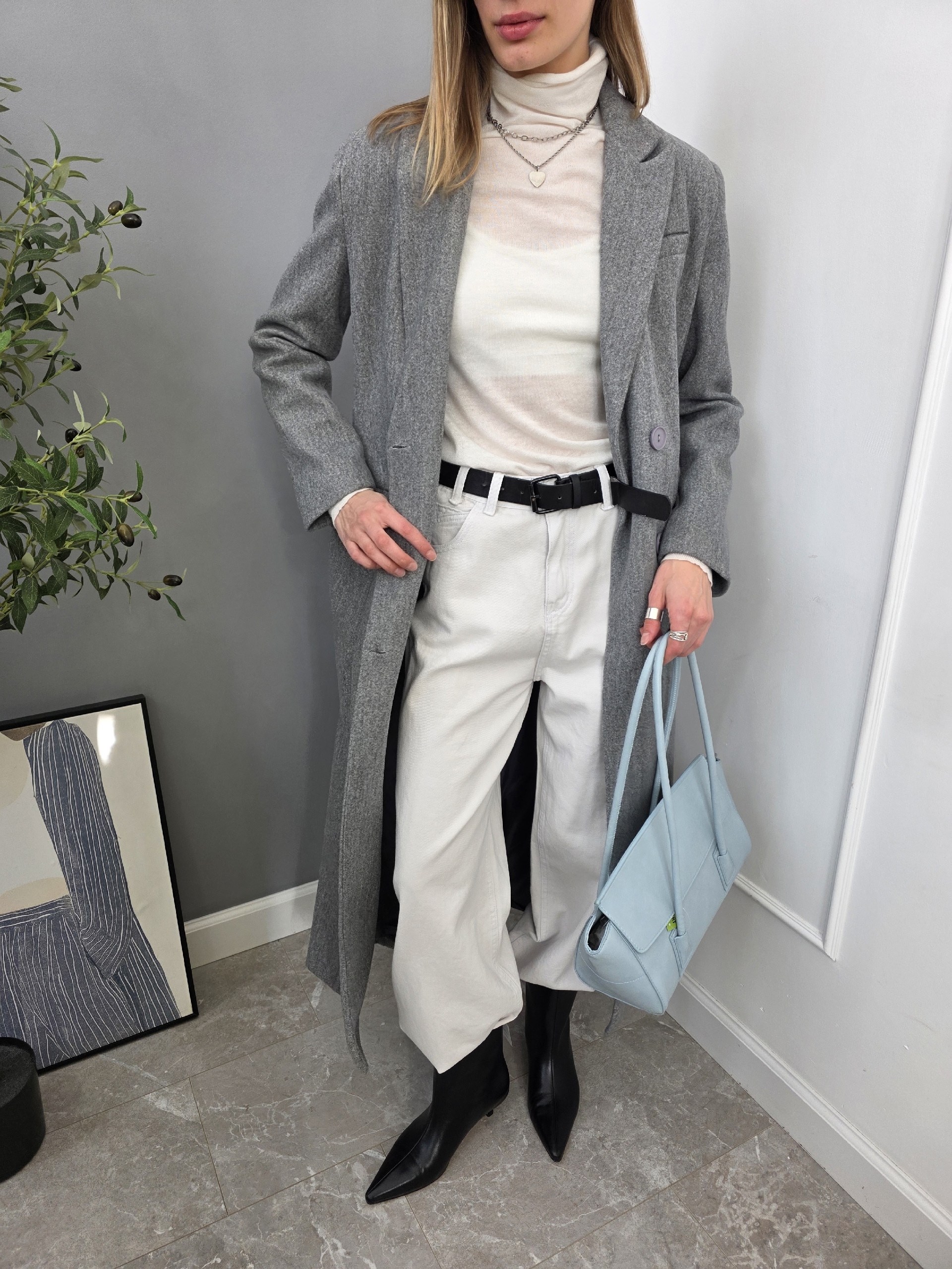 Пальто xuancai приталенное объемные плечи