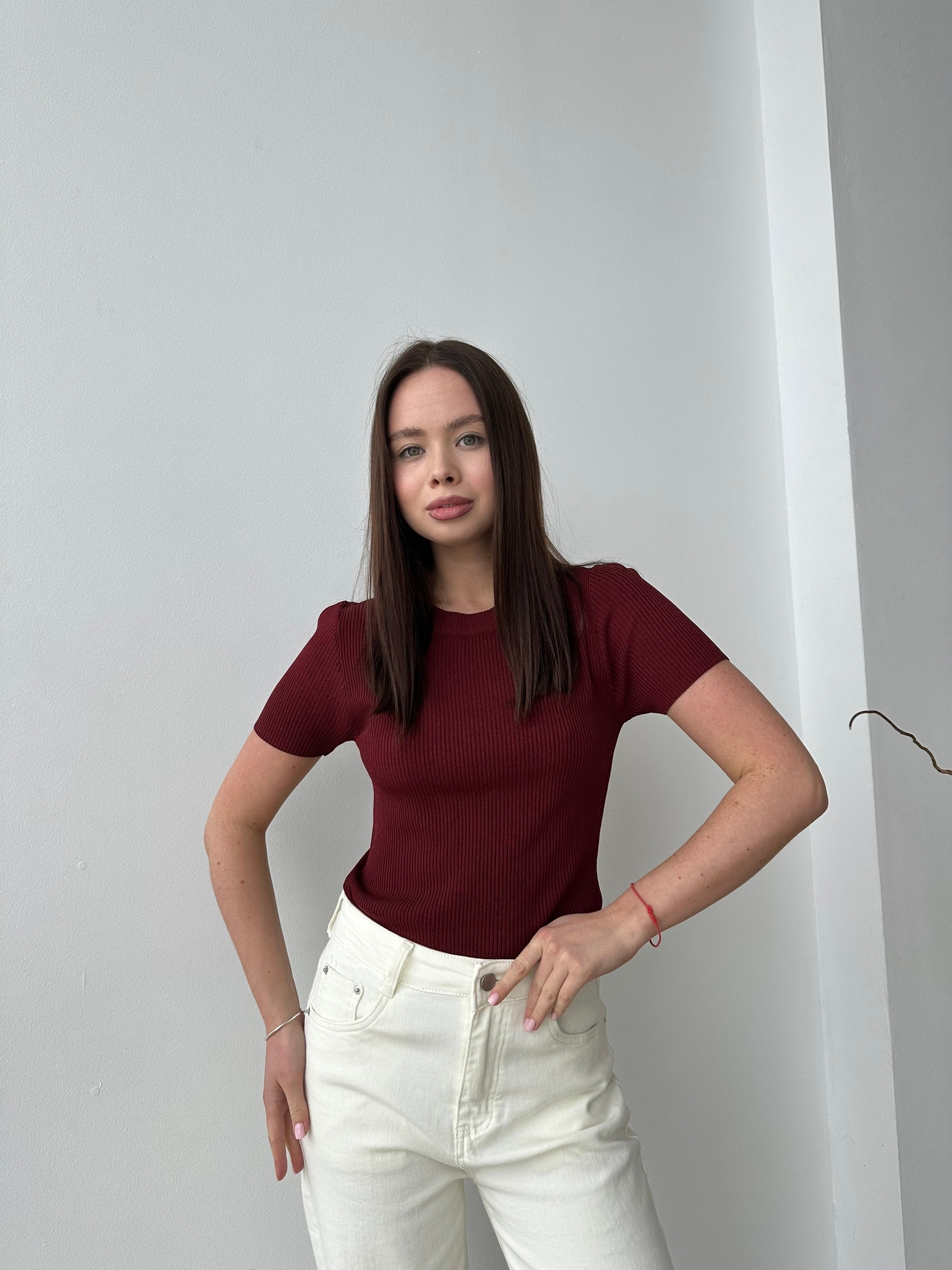 Футболка легкая в рубчик