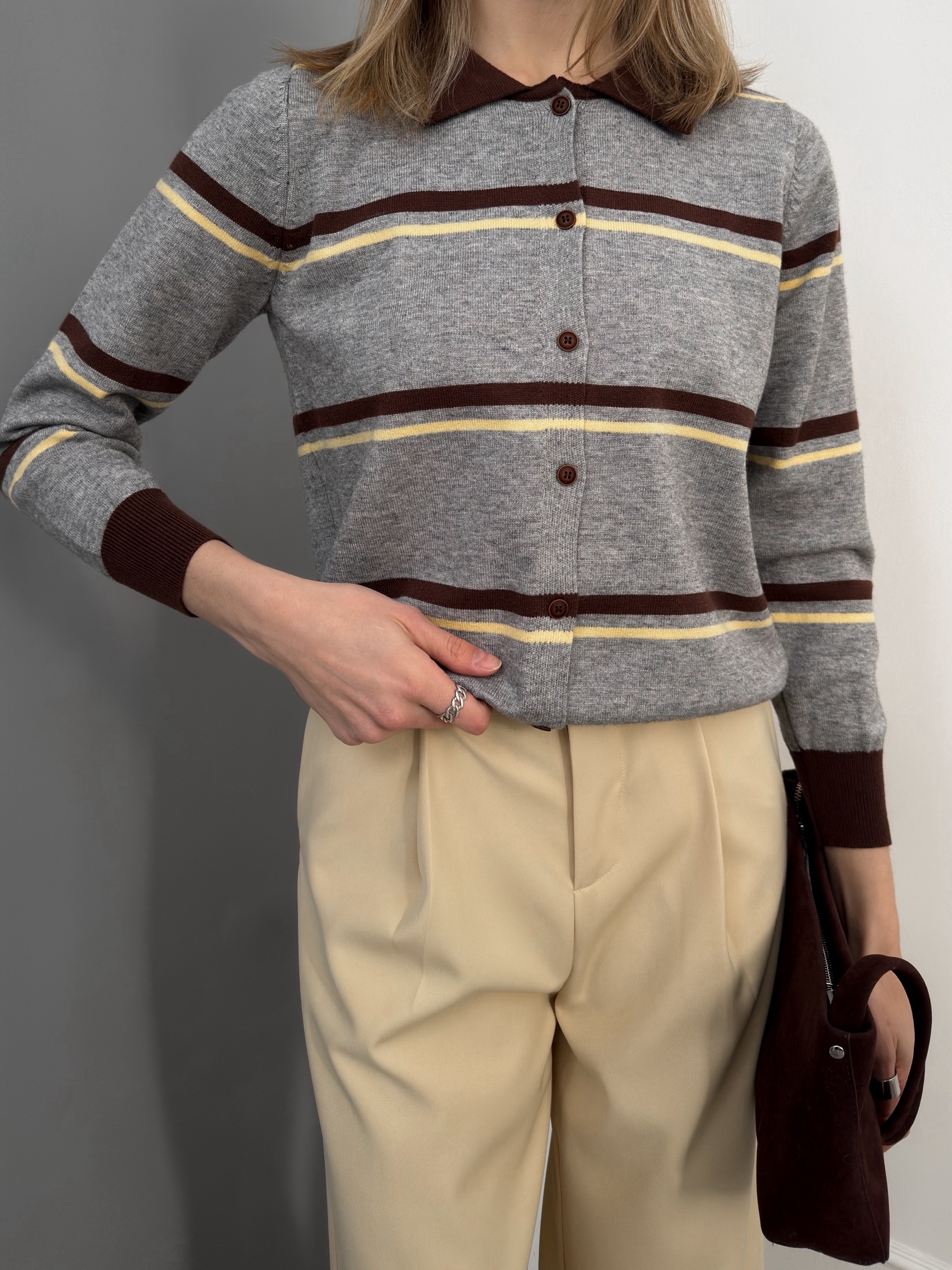 Джемпер поло 7003 в полоску