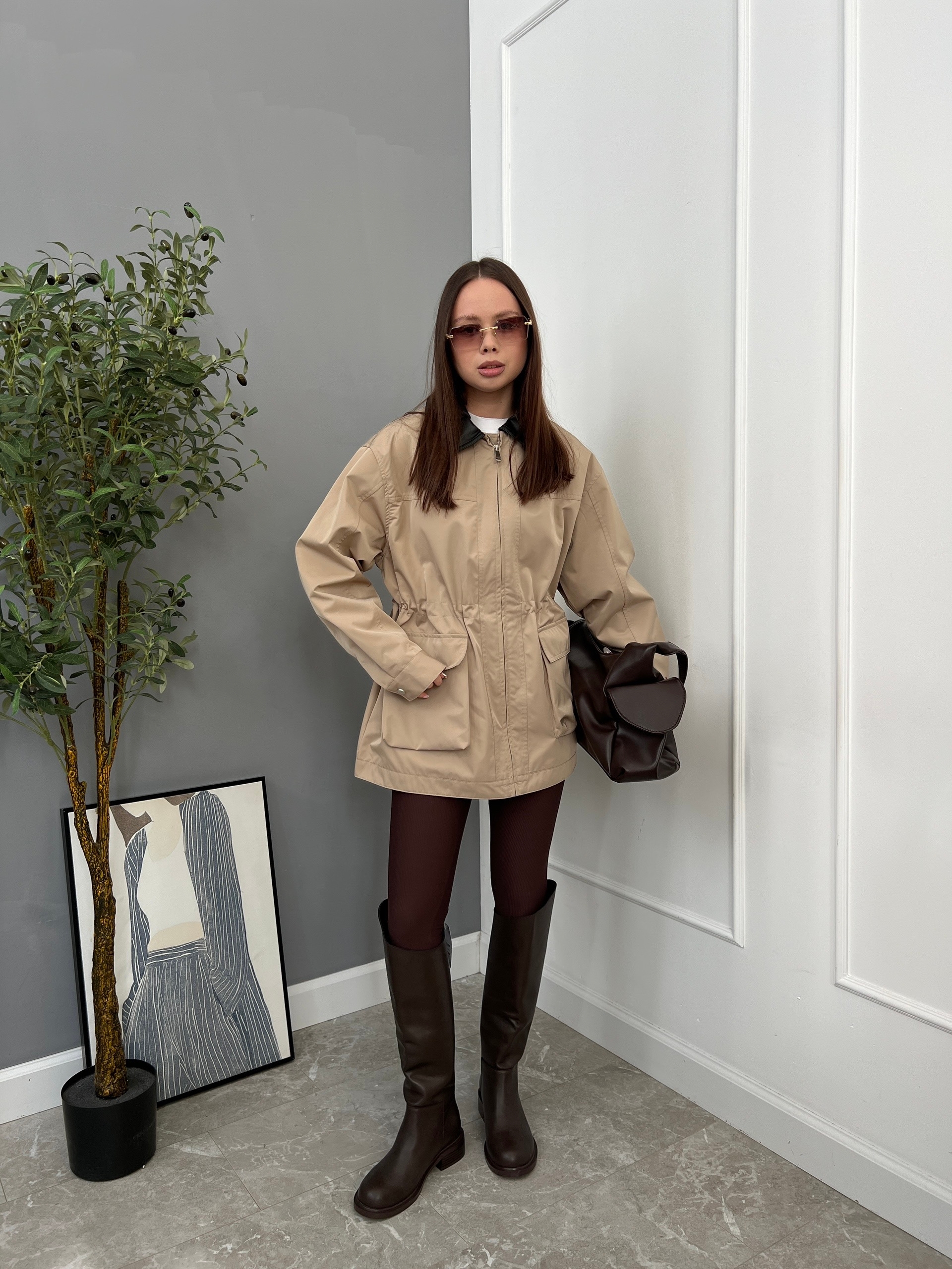 Куртка W 9053 ворот кожа