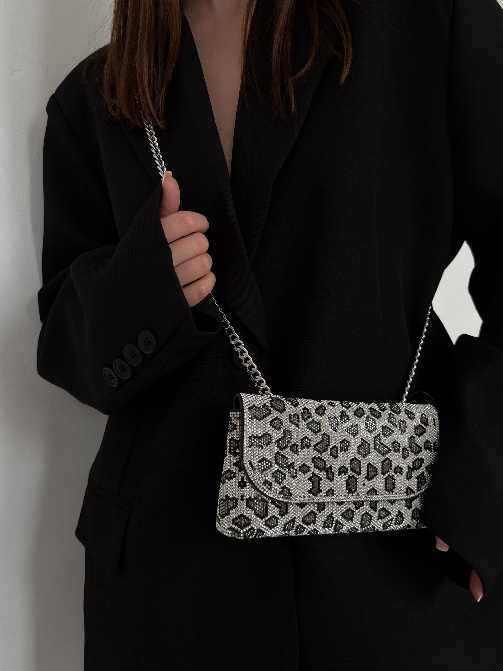Сумочка клатч стразы на цепочке
