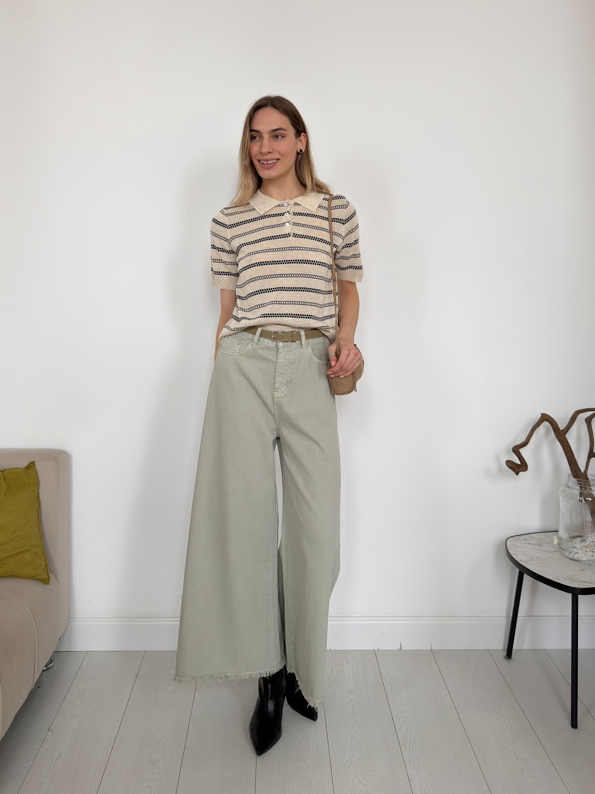 Джинсы ooh-hha 0218 широкие необработанный край