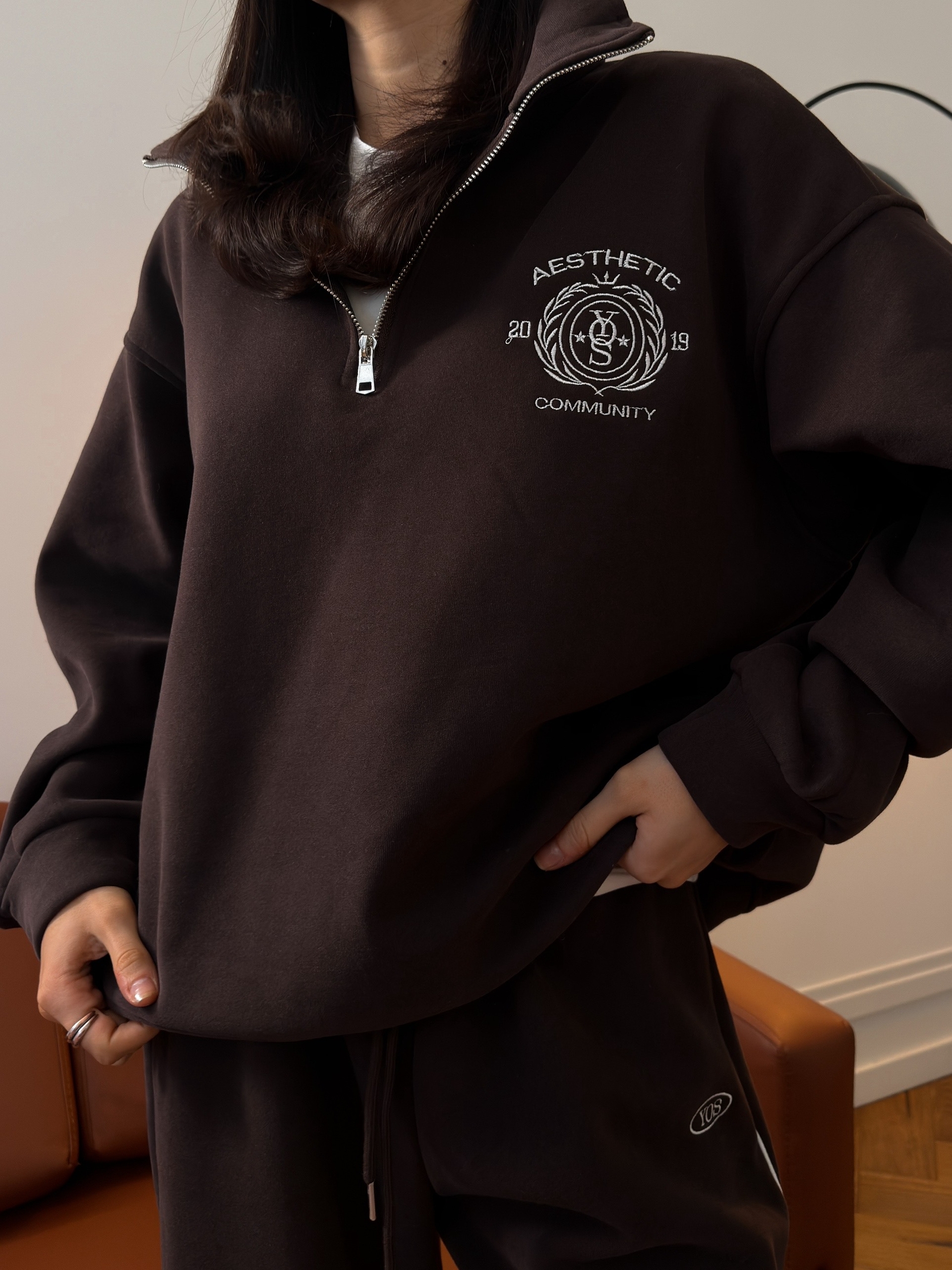 Костюм W9511 нашивка ворот на молнии флис